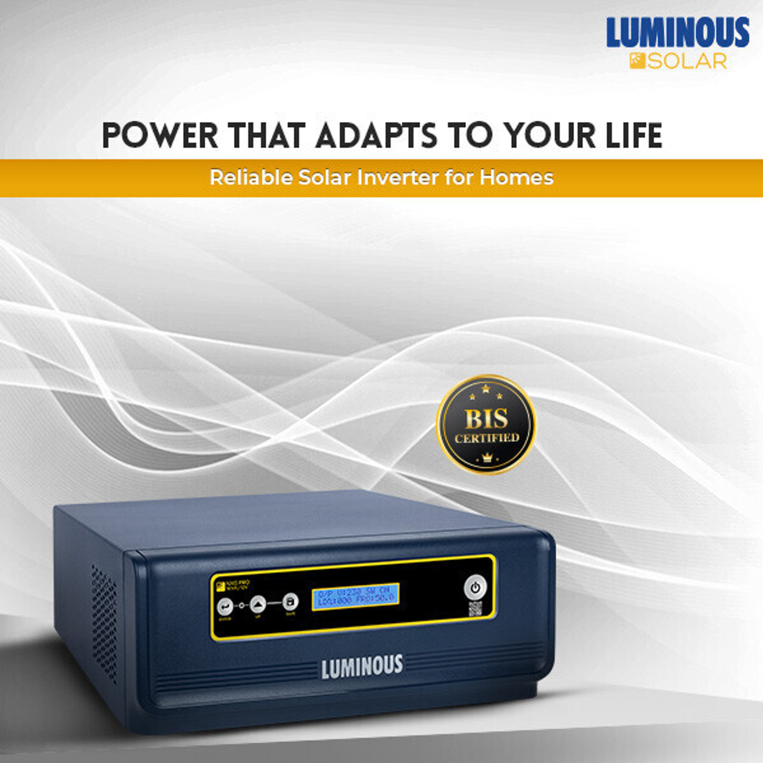 Image of LUMINOUS NXG PRO 1KVA /12V with 3 Year Warranty Solar Compatible Pure Sine Wave Inverter