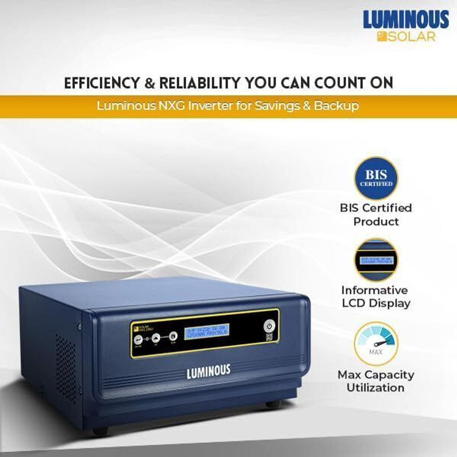Image of LUMINOUS Solar NXG 2350 /24V Solar inverter Solar NXG 2350 /24V with 3 Year Warranty Solar Compatible Pure Sine Wave Inverter