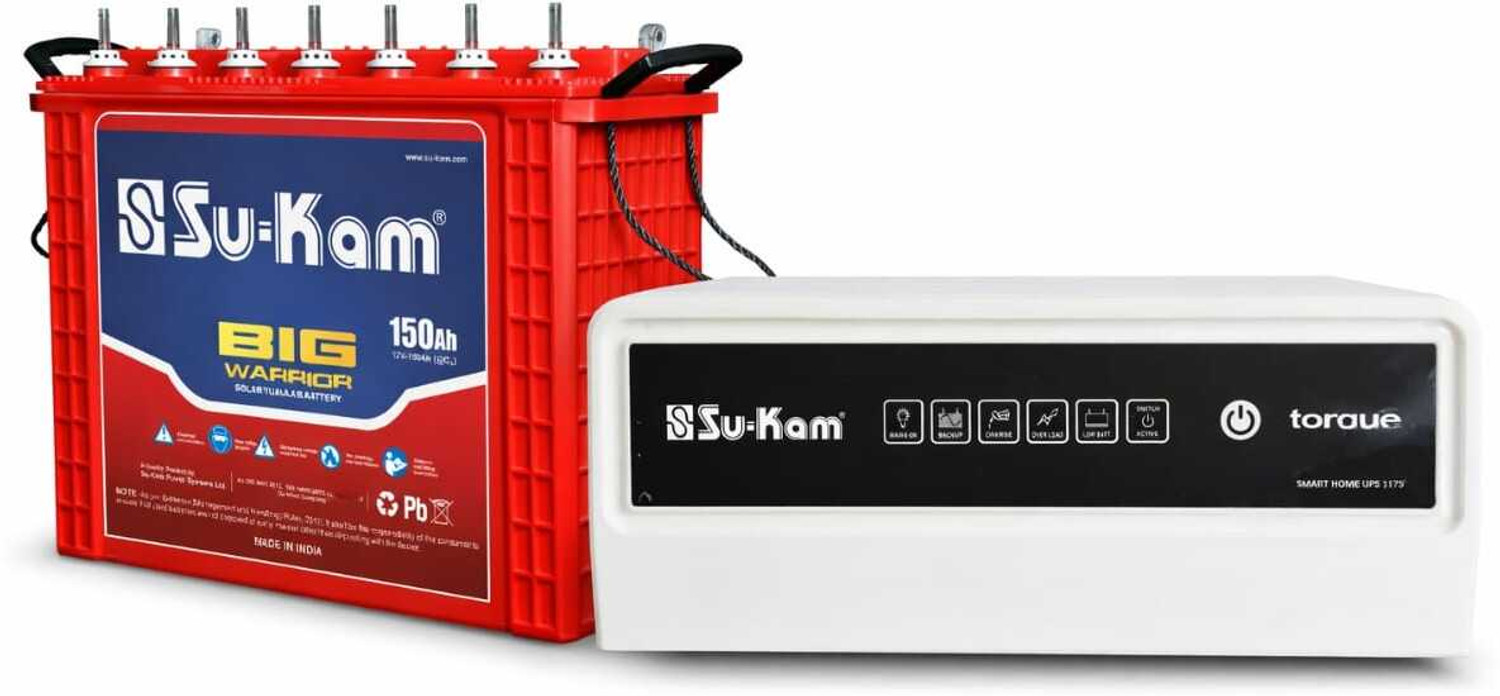 Image of Su-Kam Torque 1175 Inverter with Big Warrior TT15036 150Ah battery Torque 1175 /12V + TT15036 150Ah Battery with 60 Months Warranty Square Wave Inverter