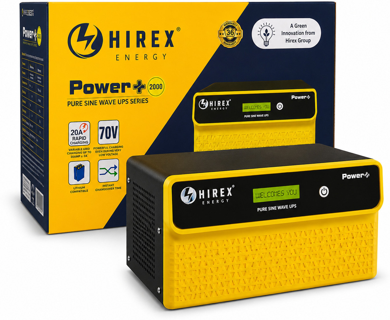 Image of Hirex Pure Sine Wave Home UPS Inverter | 12V | Smart Digital Display | High Efficiency Power Backup for Home & Office | HRX-1150VA-12V with 1 Year Warranty Pure Sine Wave Inverter