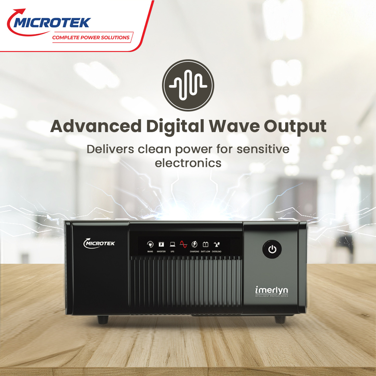 Image of Microtek iMERLYN NEW 1050 12V (Compatible with lithium-ion batteries) UPS IMERLYN NEW 1050 12V DG with 3 Year Warranty Square Wave Inverter