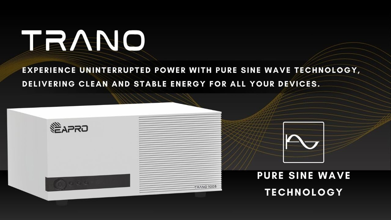 Image of eapro TRANO 1100S TRANO 1100S with 36 Months Warranty Solar Compatible Pure Sine Wave Inverter (950 VA)