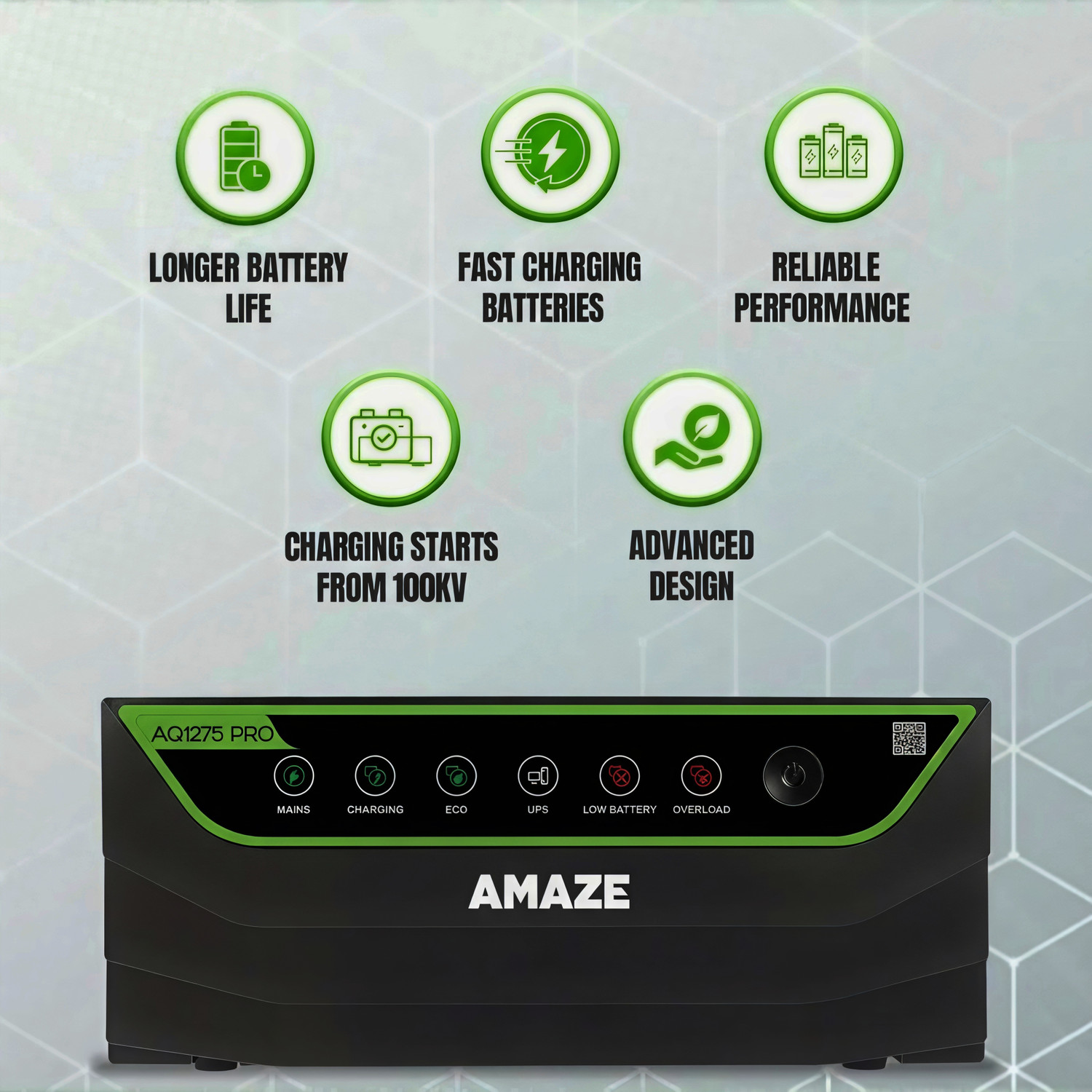 Image of AMAZE AQ1275 Pro Inverter Best Inverter For Home And Office with 3 Year Warranty Square Wave Inverter