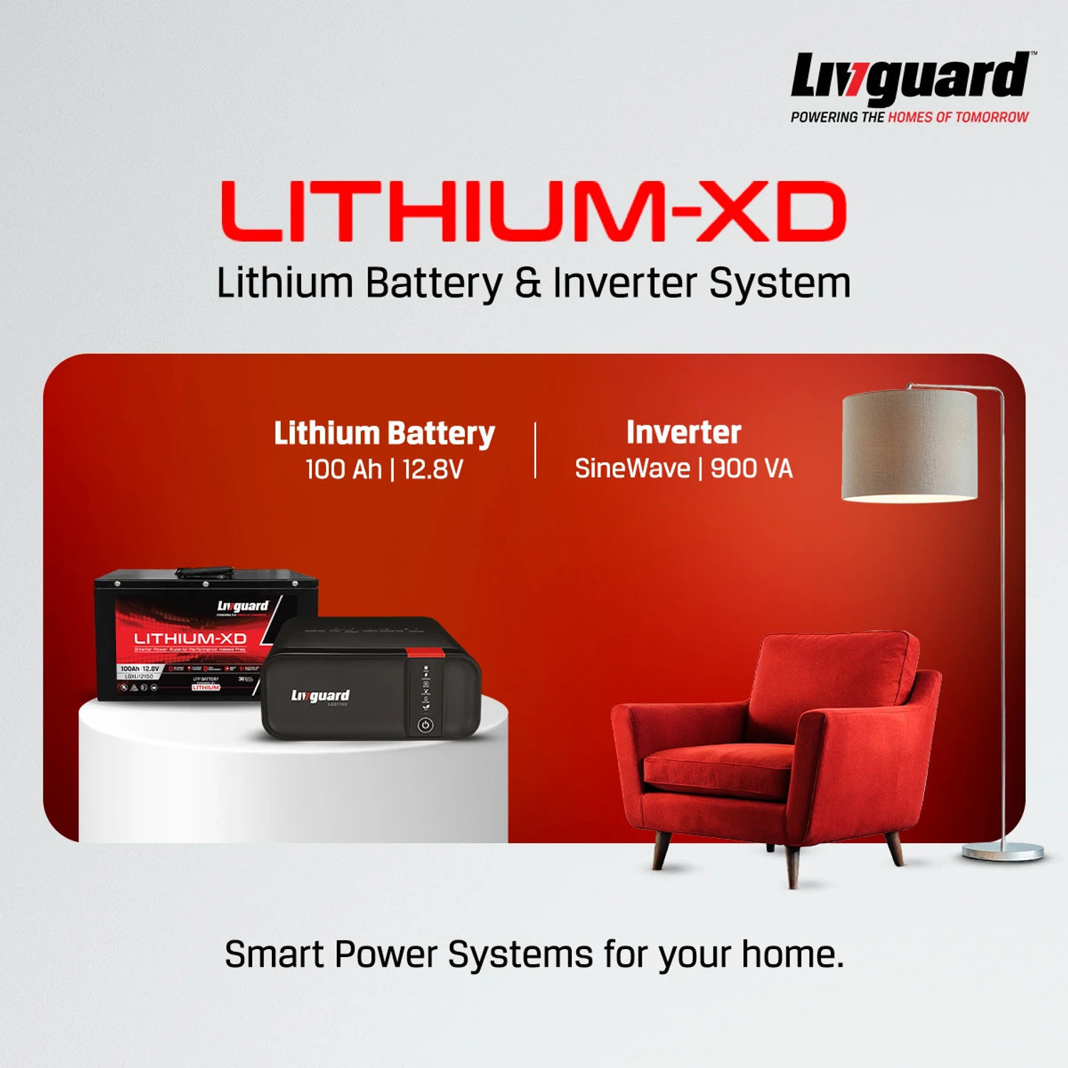 Image of Livguard LGS1100i* /12V LGXLI12150 900 VA Lithium XD Combo with 3 Year Warranty Lithium Ion