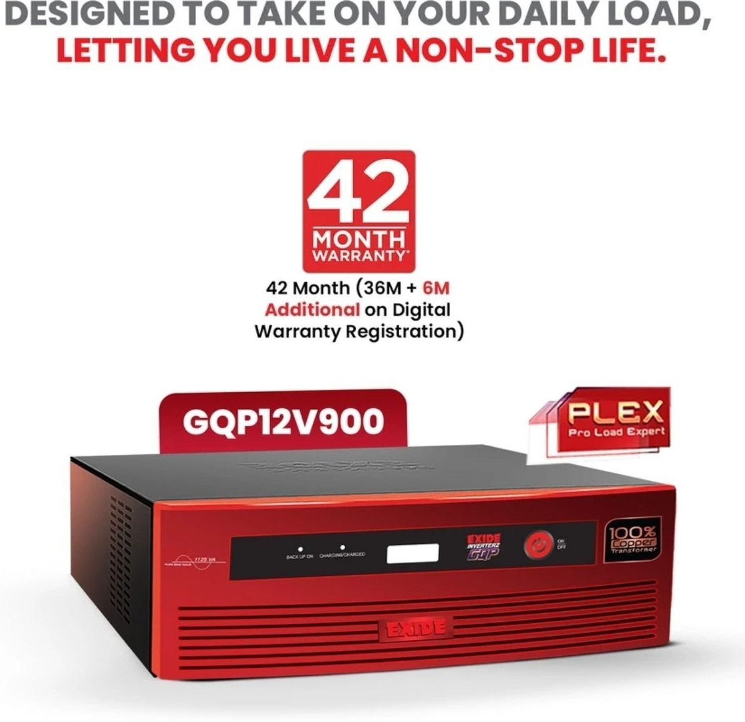 Image of EXIDE GQP GQP900VA with 42 Months Warranty Lithium Ion
