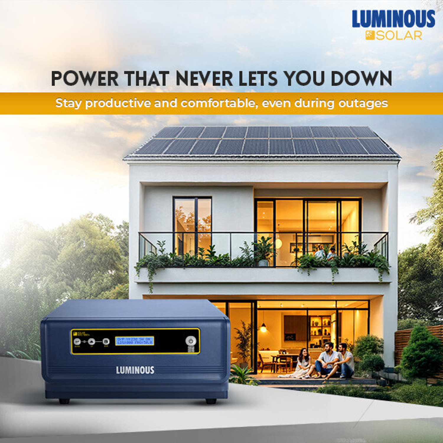 Image of LUMINOUS NXG 1850e with 3 Year Warranty Solar Compatible Pure Sine Wave Inverter