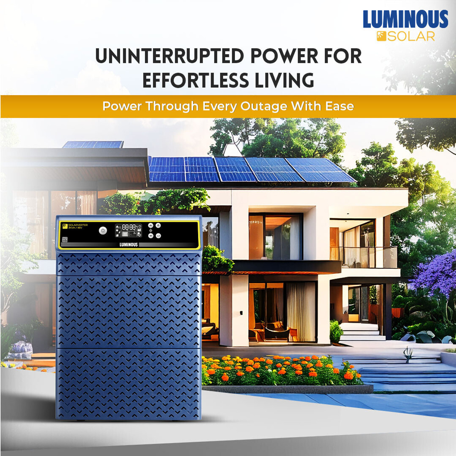 Image of LUMINOUS SOLARVERTER 3KVA with 3 Year Warranty Solar Compatible Pure Sine Wave Inverter