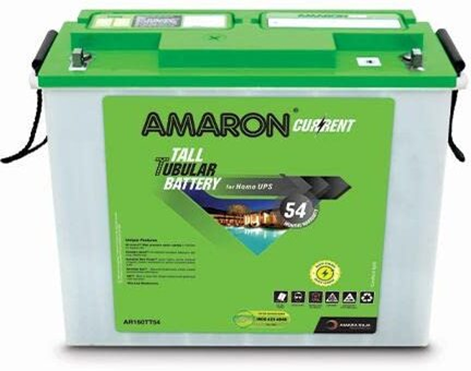 Image of AMARON (AAM-CR-AR150TT54) 150 Ah Tall Tubular Inverter Battery with HB1000AP (AAM-CR-AR150TT54) With HB1000AP Sine Wave Home UPS with 54 Months Warranty Pure Sine Wave Inverter