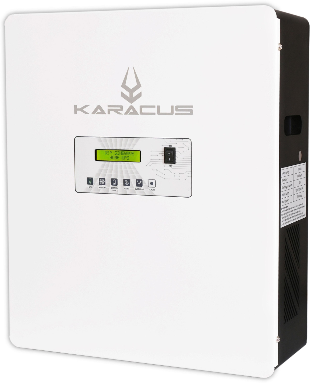 Image of karacus with A+ Grade 15 Year Lithium Battery Life Lithium Home Inverter 1000VA Wall Mounted A+ Grade 1344Wh Battery with 5 Year Warranty Pure Sine Wave Inverter