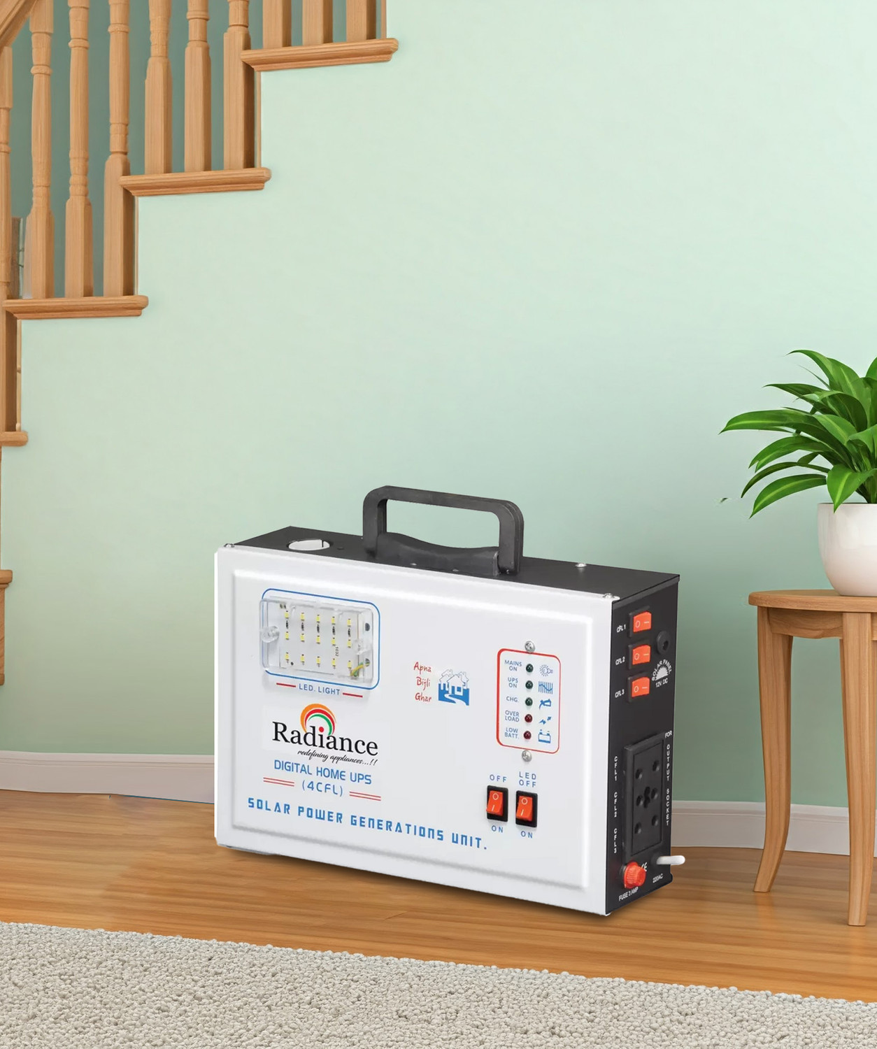 Image of Radiance WITH 12V 7.2AH EXIDE BATTERY RD-150 R CFL UPS Solar Compatible Square Wave Inverter