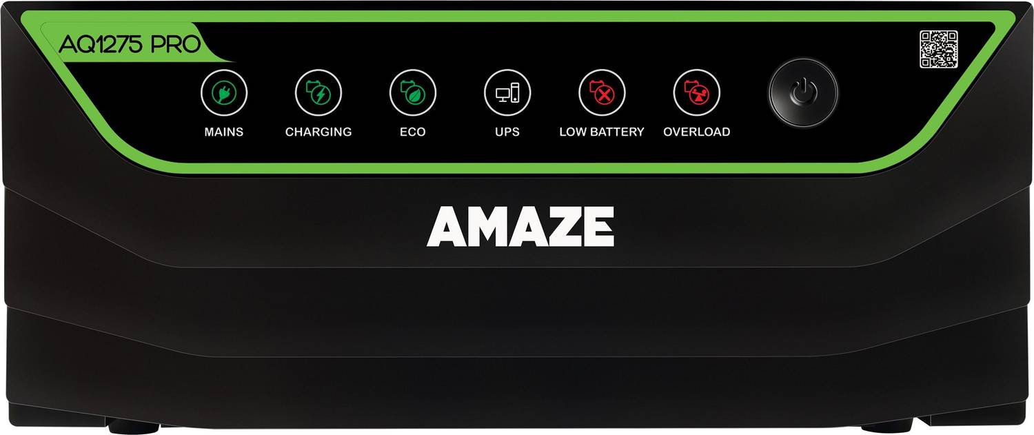AMAZE AQ 1275 PRO/12V inverter For Home And Office AQ1275 PRO/12V with 36 Months Warranty Square Wave Inverter