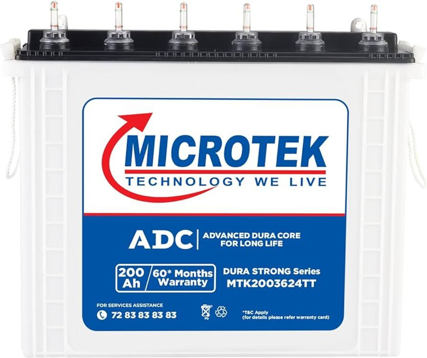 Image of Microtek MTK2003624TT 200Ah /12V Inverter Battery Pure Sine Wave Inverter