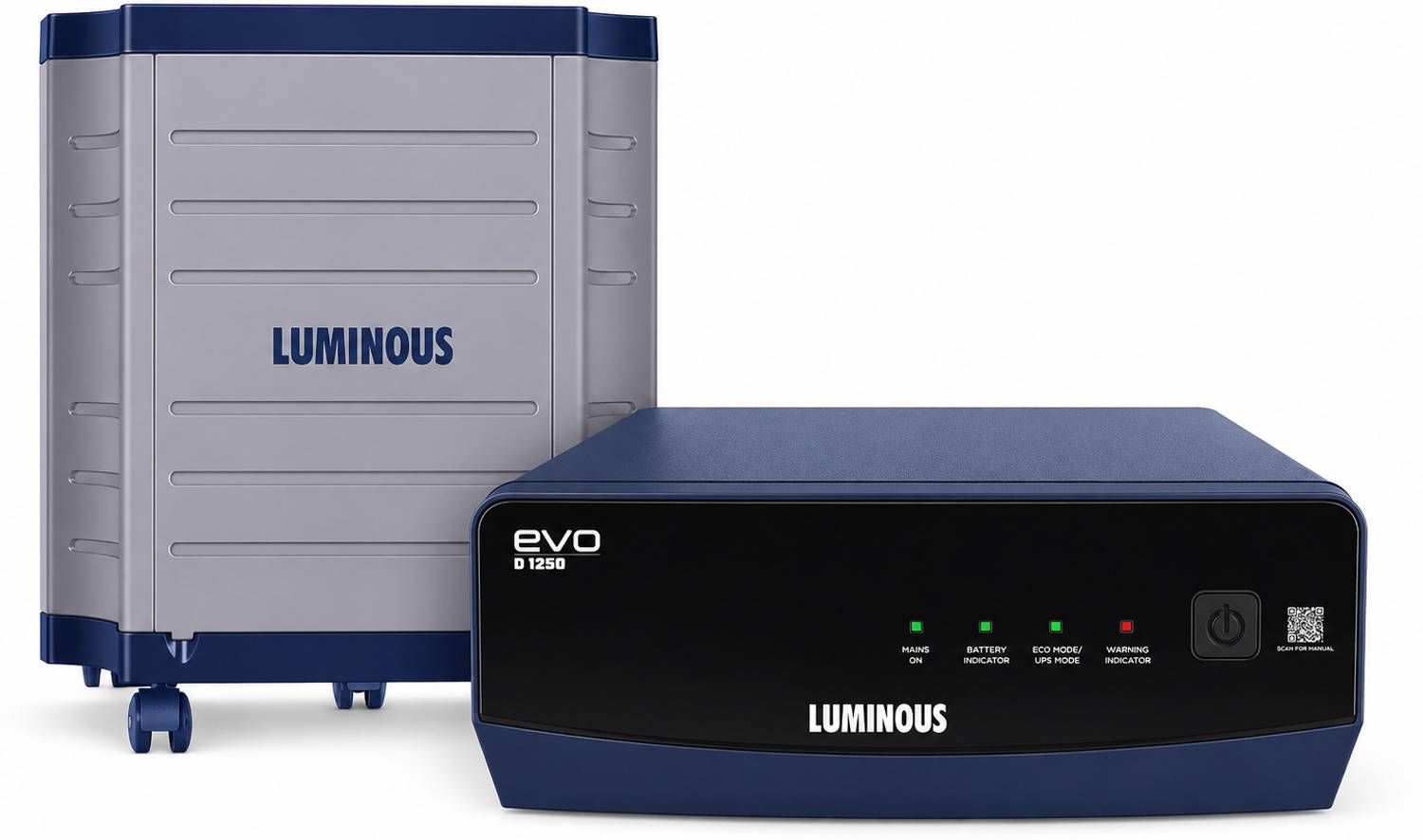 LUMINOUS EVO D 1250/12V Inverter with Trolley for Inverter and Battery with 36 Months Warranty Square Wave Inverter