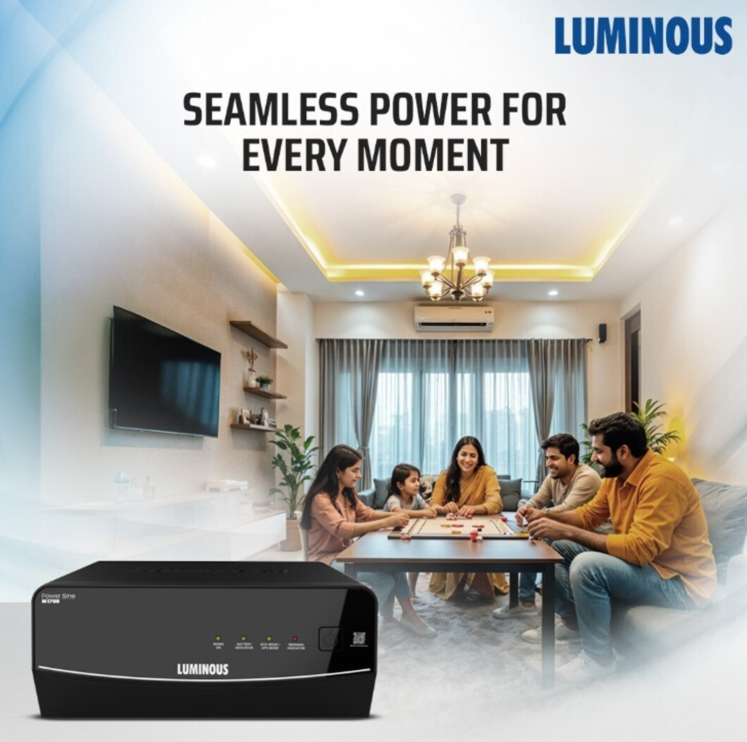 Image of LUMINOUS Power Sine M 1700 with 3 Year Warranty Pure Sine Wave Inverter