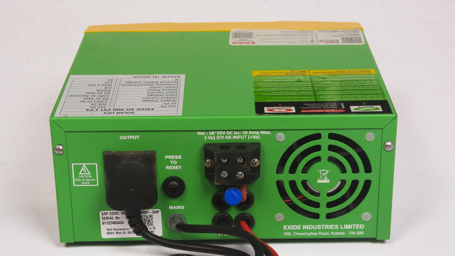 Image of EXIDE Exide1100 Solar Hybrid UPS Inverter, Dual Mode Operation, LCD Display, SH 1100 PST with 2 Year Warranty Solar Compatible Pure Sine Wave Inverter