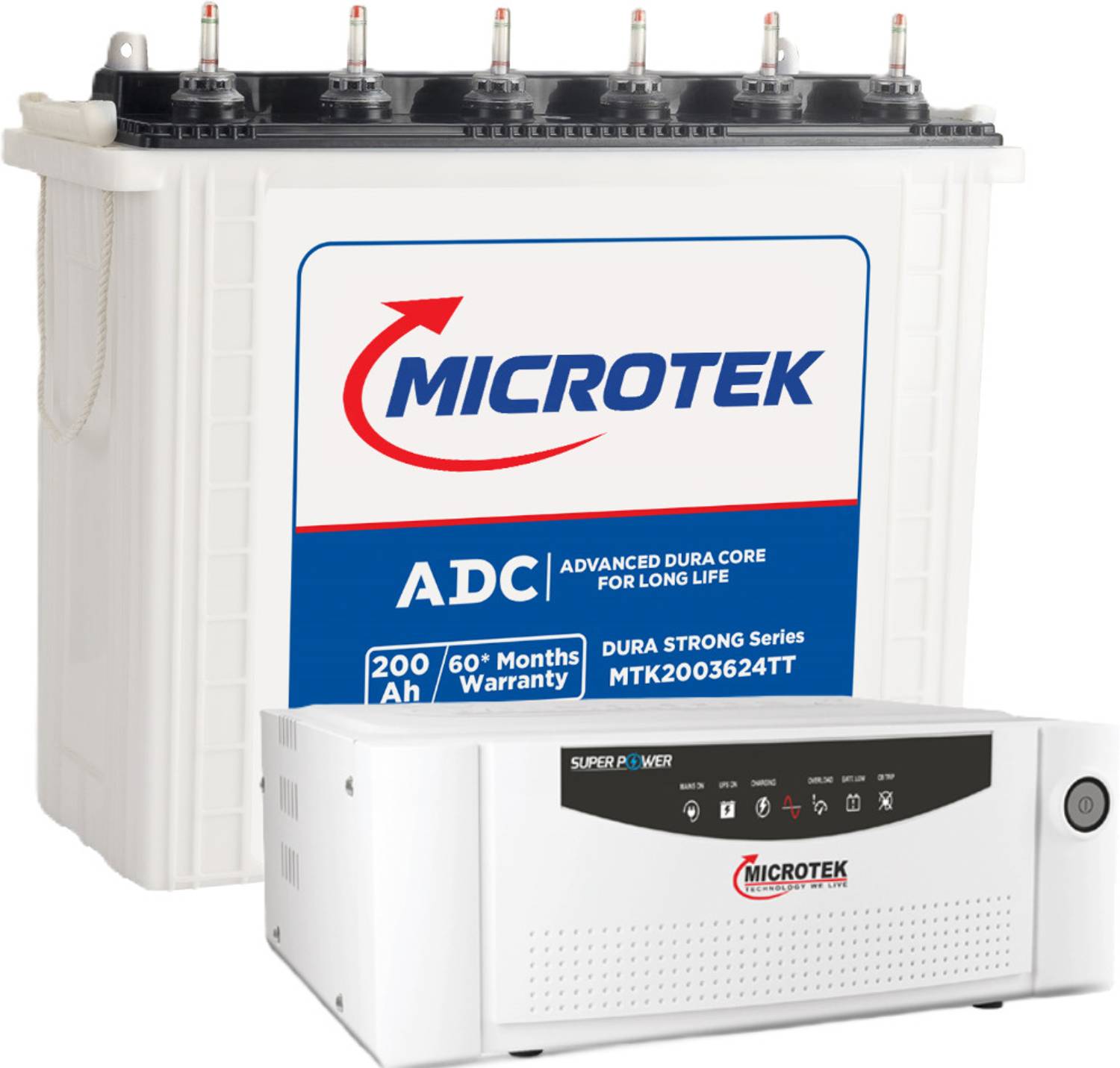 Microtek MTK2003624TT 200Ah Battery With Super Power Digital UPS