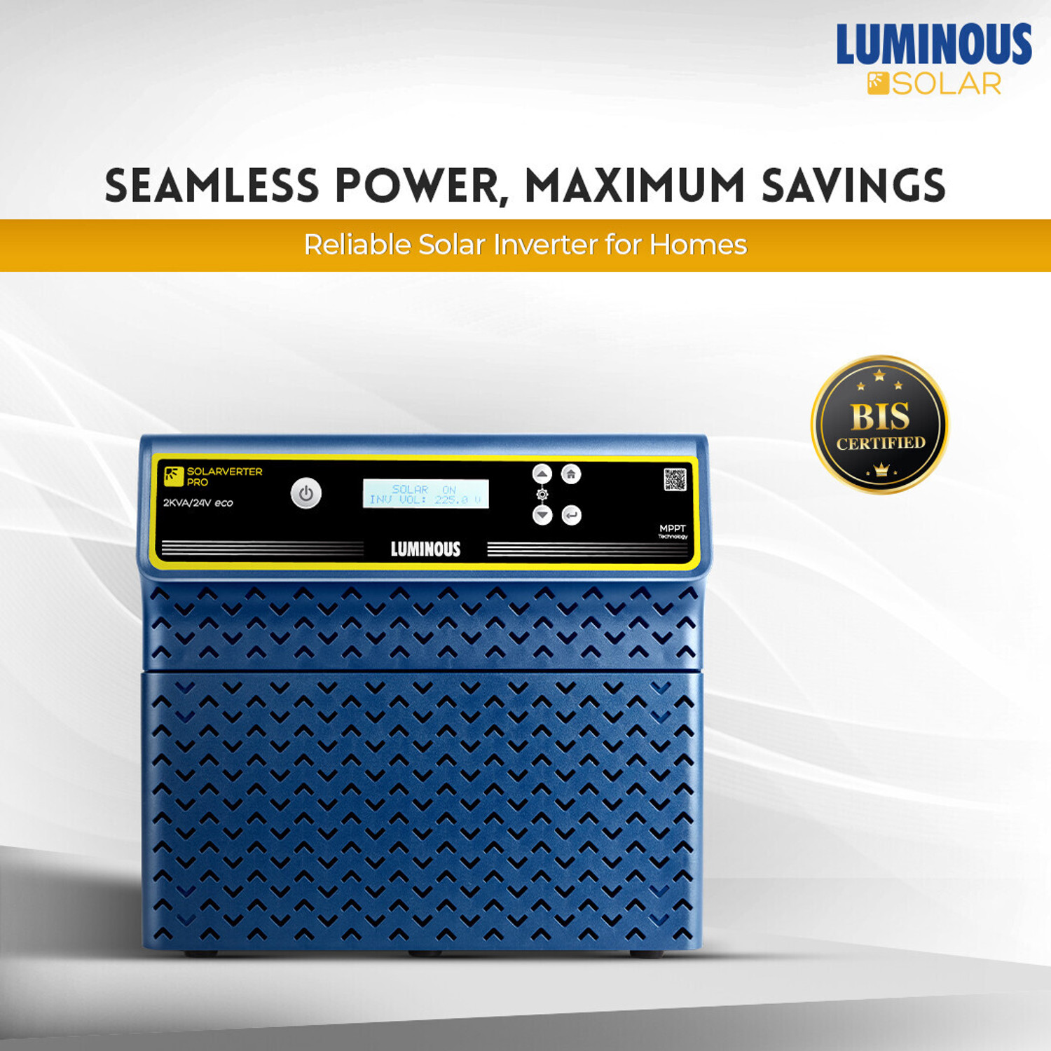 Image of LUMINOUS SOLARVERTER PRO 2KVA eco with 3 Year Warranty Solar Compatible Pure Sine Wave Inverter
