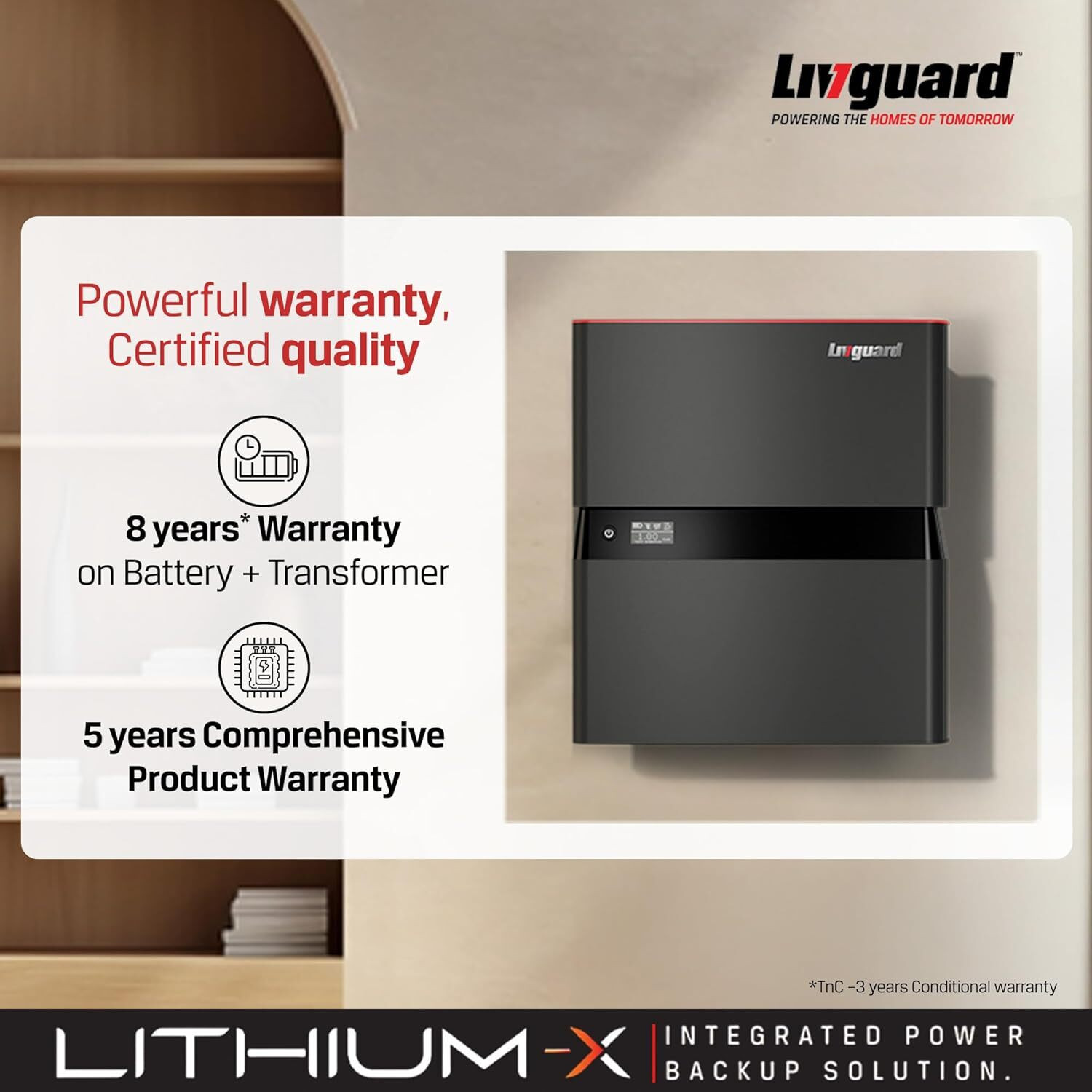 Image of Livguard Livguard Lithium-X 1500 Lithium-X 1500 with 84 Months Warranty Solar Compatible Lithium Ion