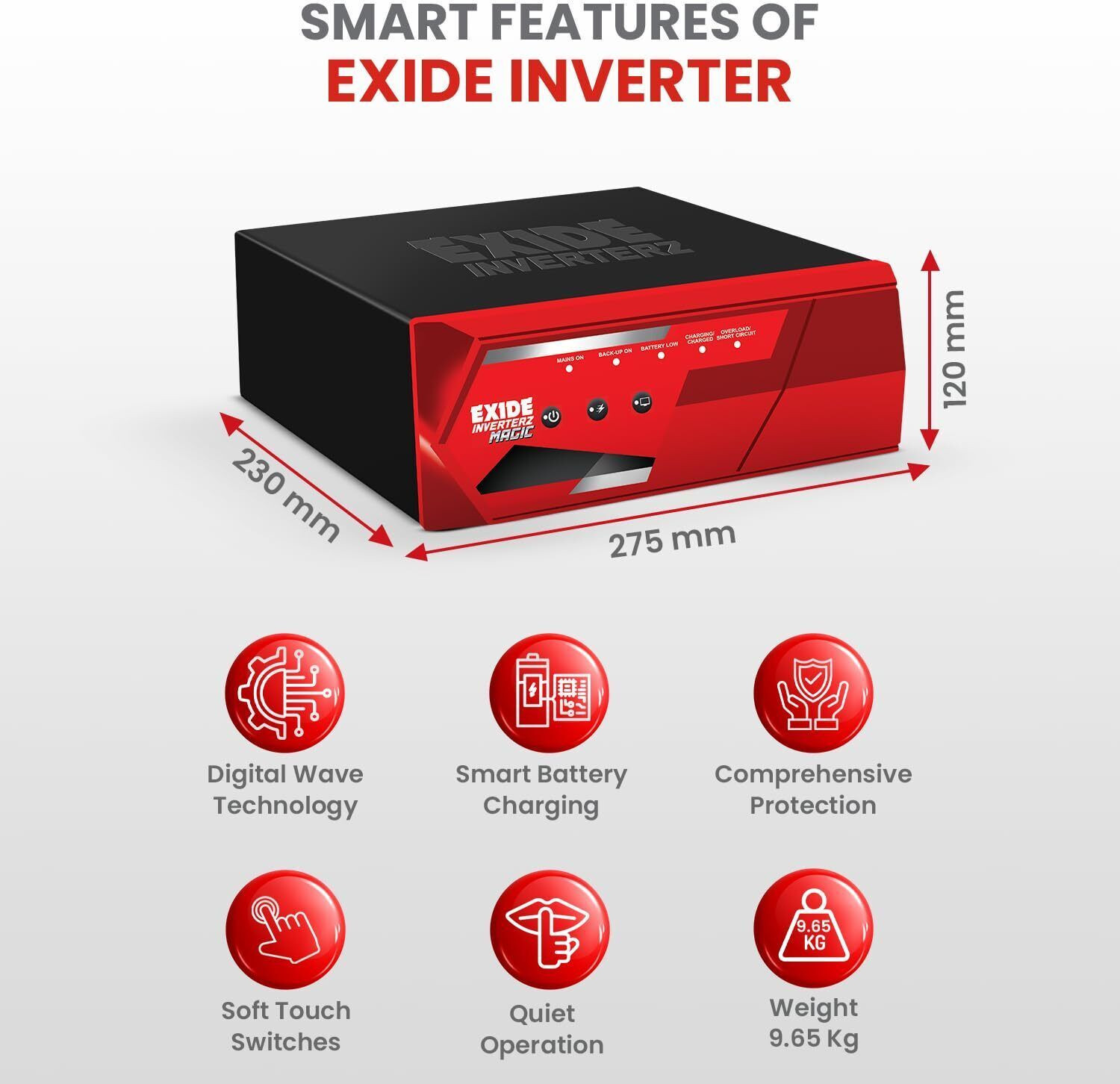 Image of EXIDE MAGIC12V1125 with 42 Months Warranty Square Wave Inverter