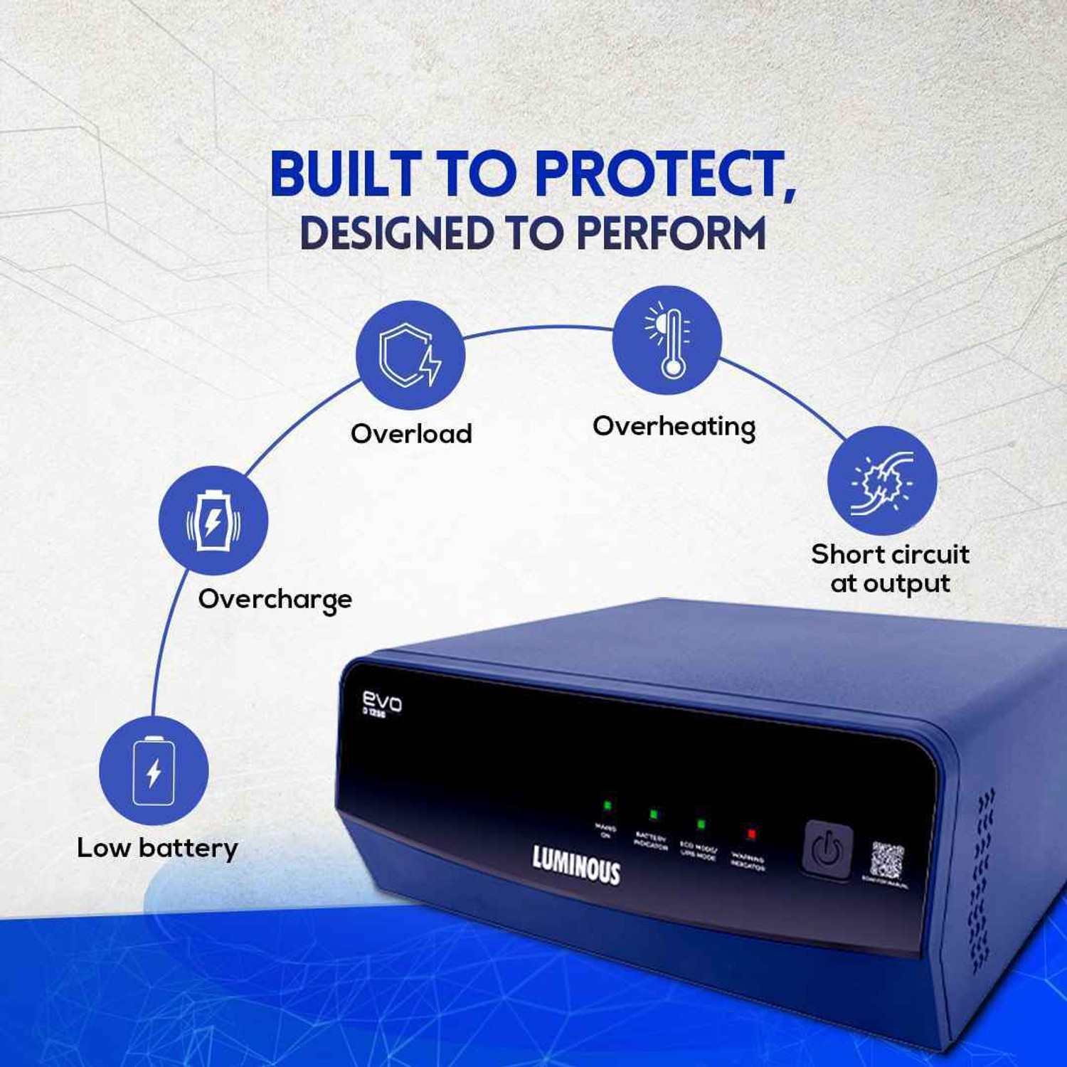 Image of LUMINOUS EVO D 1250 Evo D 1250 /12V with 3 Year Warranty Square Wave Inverter