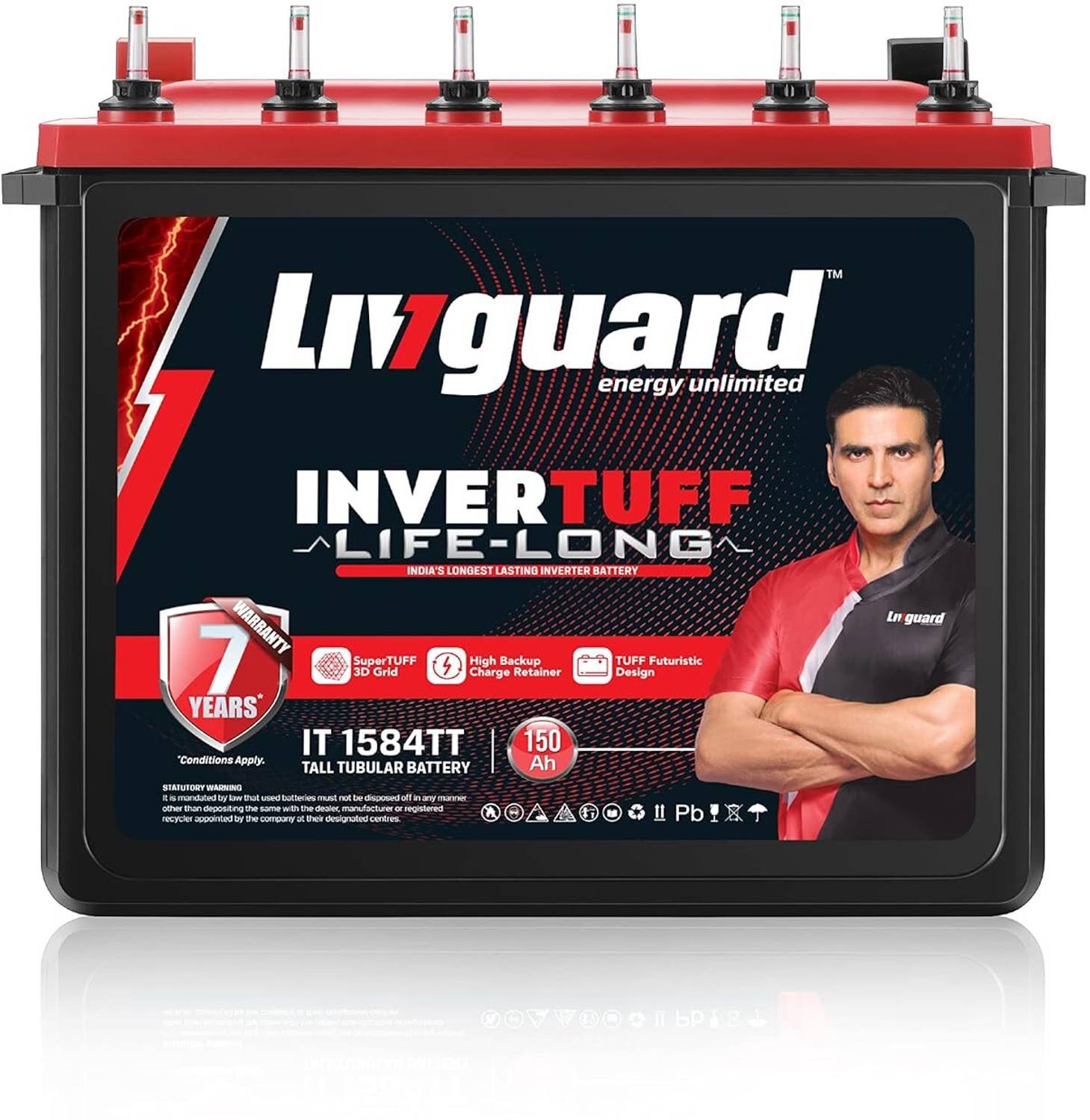 Livguard INVERTUFF Tall Tubular 150Ah Battery with 60+24* Months