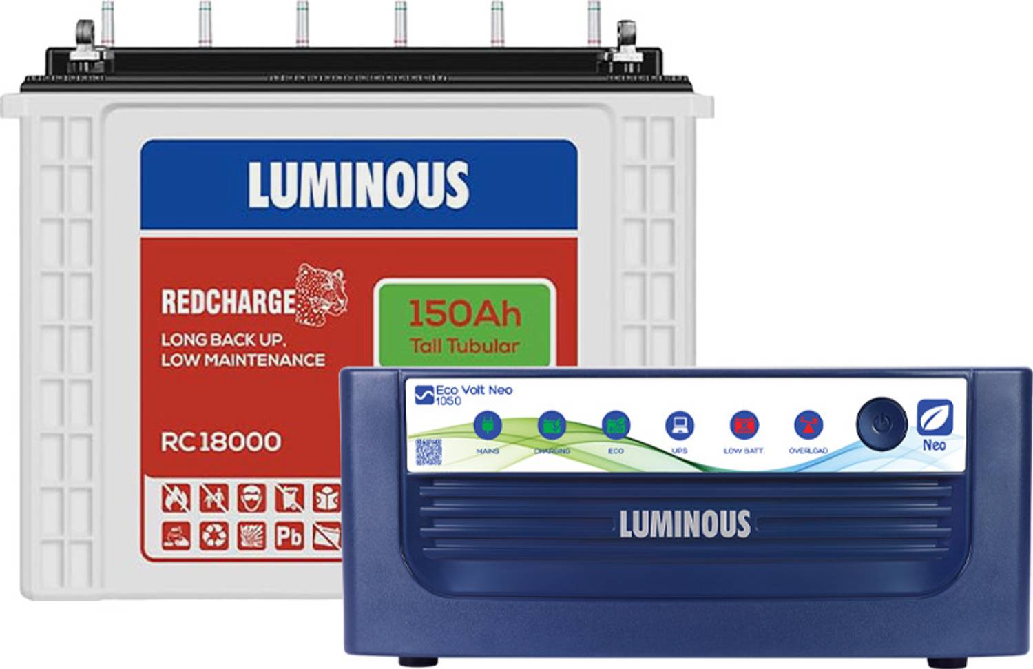 LUMINOUS RC18000 and Volt 1050 RC18000 Eco Volt Neo 1050 with 48 Months Warranty Pure Sine Wave Inverter