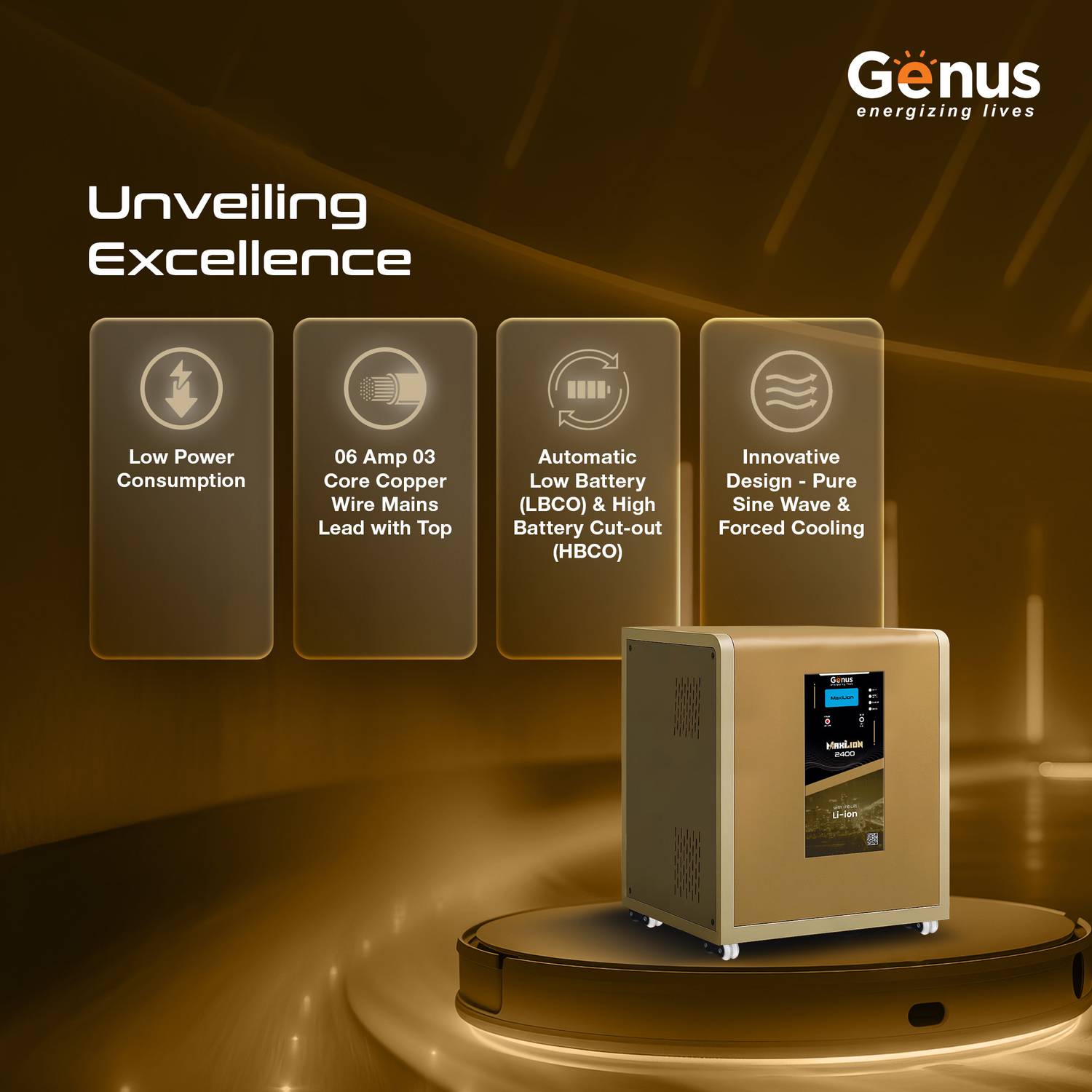 Genus Maxilion 2400 Lithium Ion Battery Inverter - Image 3