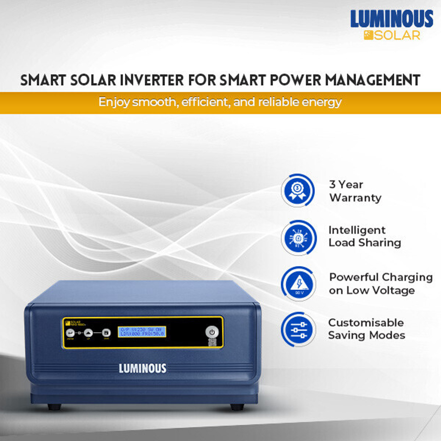 Image of LUMINOUS NXG 1850e with 3 Year Warranty Solar Compatible Pure Sine Wave Inverter