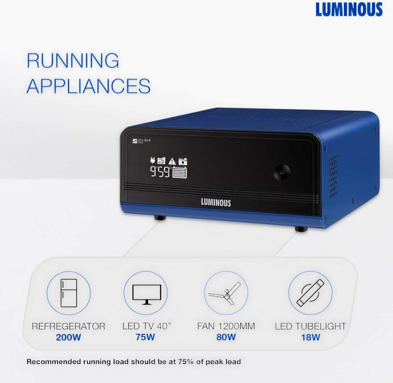 Image of LUMINOUS 36 Months Warranty Pure Sine Wave Inverter (Zelio+ 1100 Home UPS) with 36 Months Warranty Pure Sine Wave Inverter