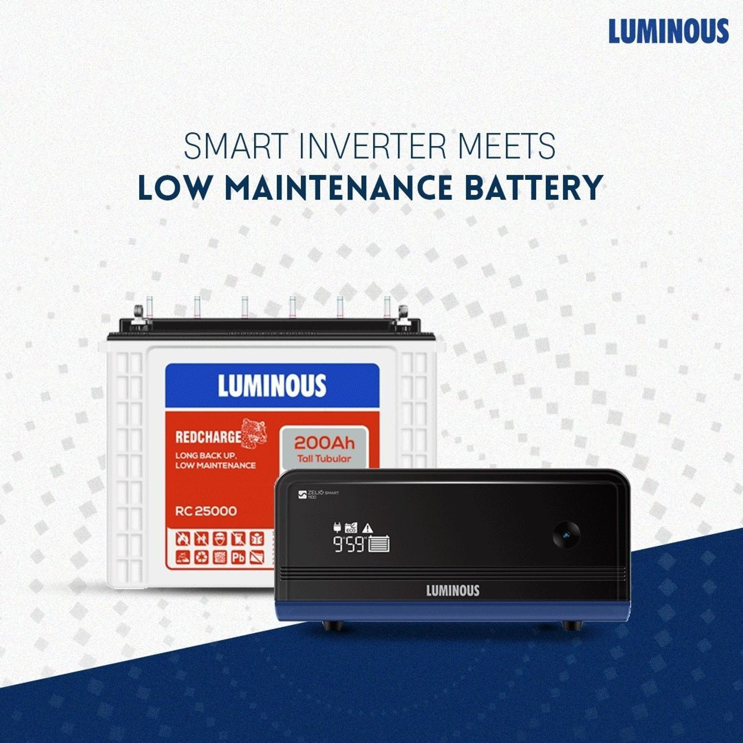 Image of LUMINOUS Zelio 1100 with RC 25000 Zelio 1100 with RC 25000 Pure Sine Wave Inverter