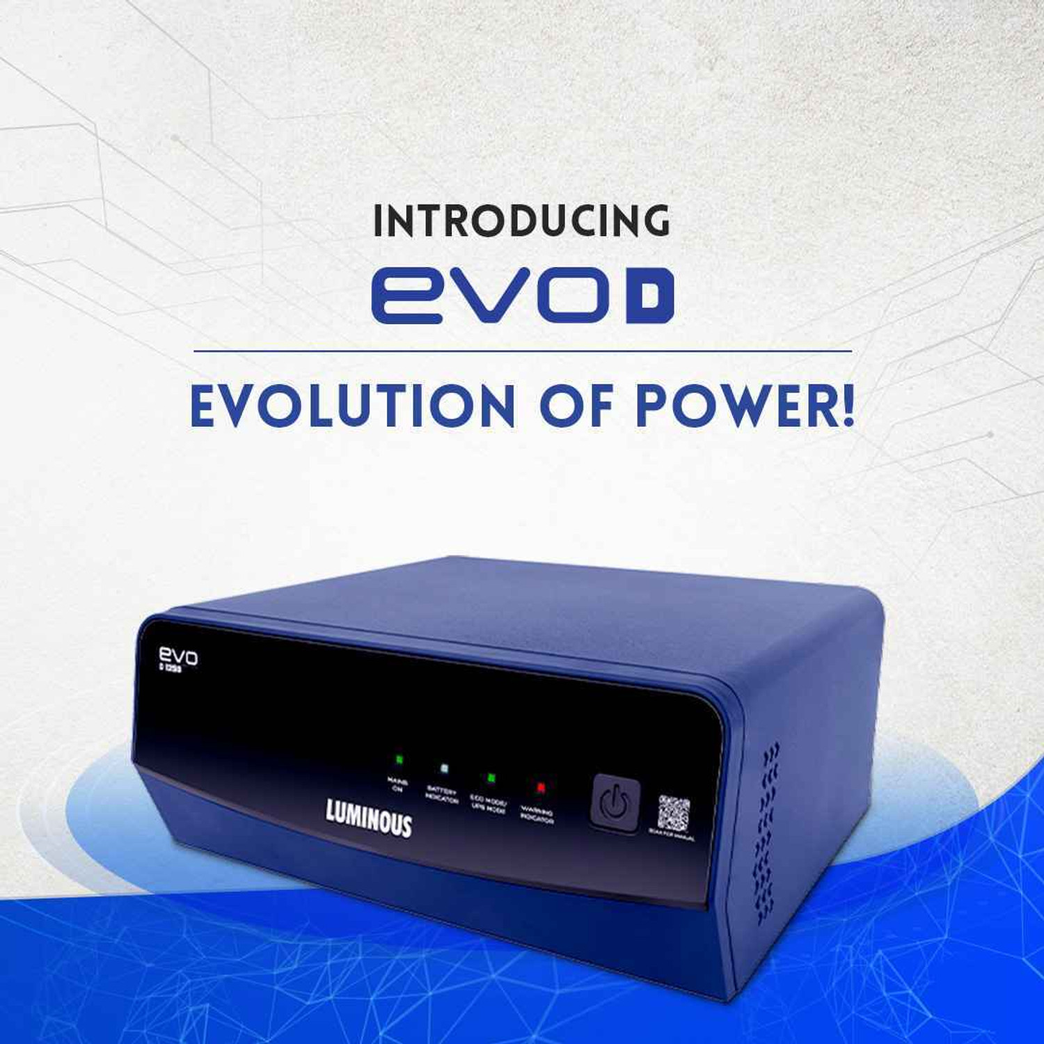 Image of LUMINOUS EVO D 1250 Evo D 1250 /12V with 3 Year Warranty Square Wave Inverter