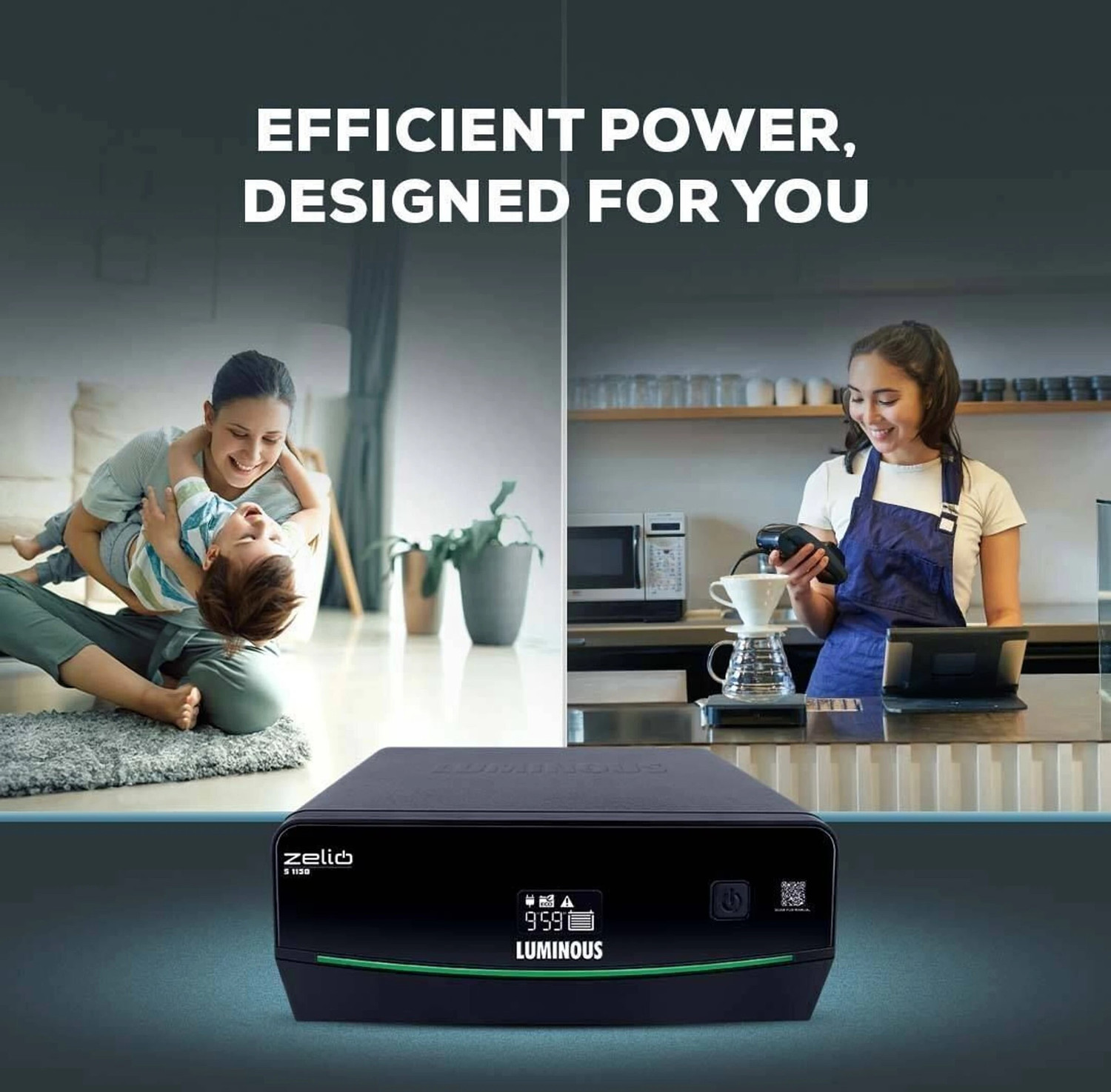 Image of LUMINOUS S 1150 /12V With LCD Display Best inverter For Home And Office Zelio S 1150 Best Inverter with UPS Mode For Home And Office with 36 Months Warranty Pure Sine Wave Inverter