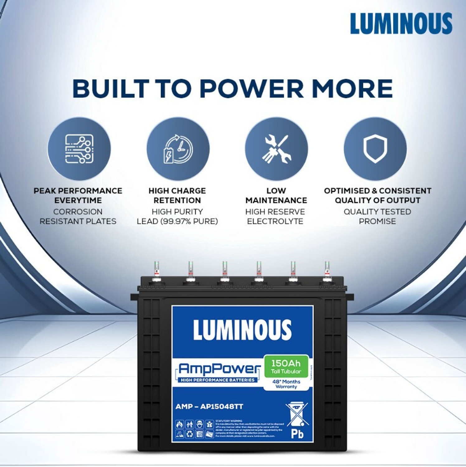 Image of LUMINOUS Eco Volt Neo 1050 + AMP-AP15048TT with 3 Year Warranty Pure Sine Wave Inverter