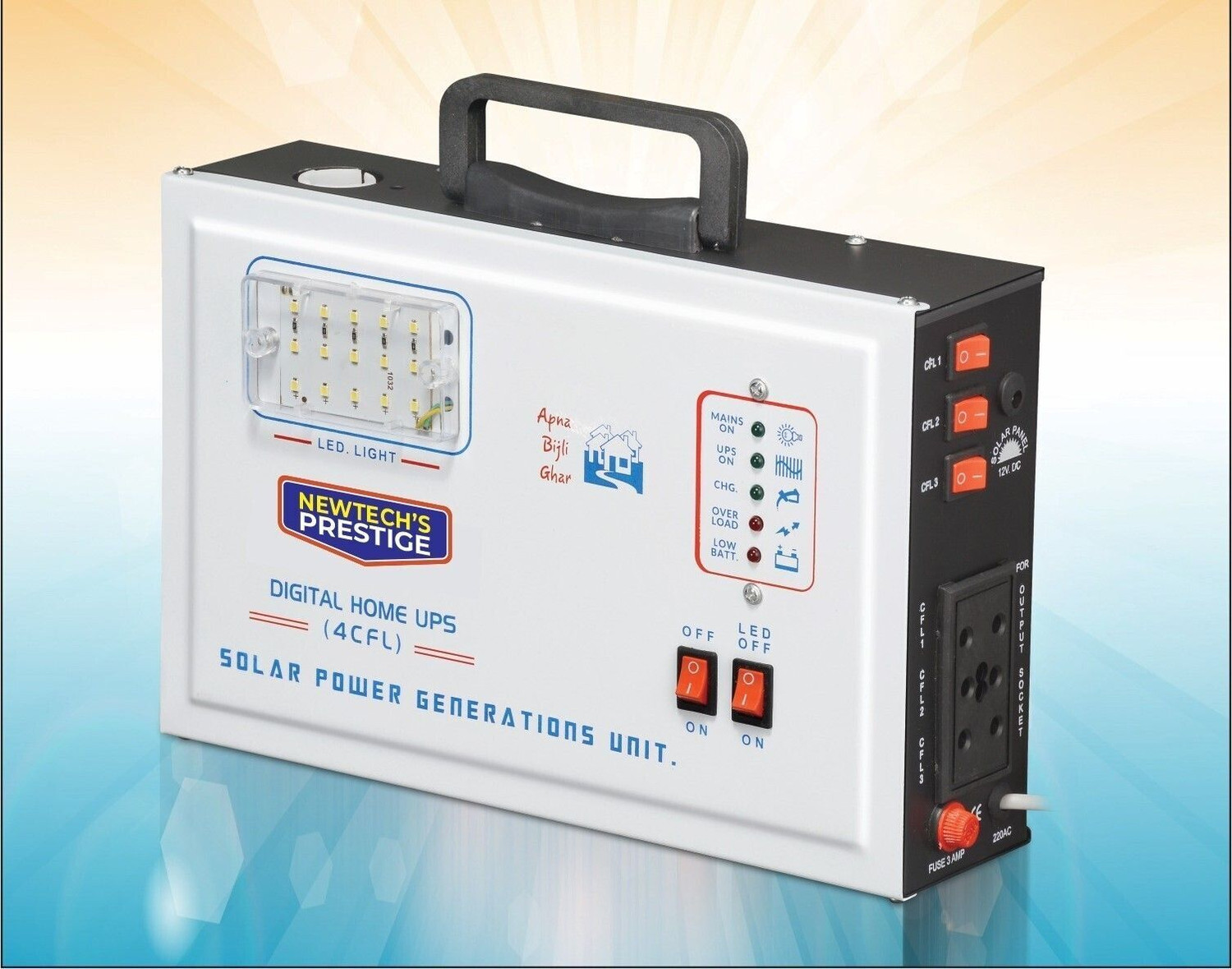 Image of Radiance NP-150 UPS WITH EXIDE BATTERY INVERTER WITH 12V 7.2 AH ( EXITE BATTERY WARRANTY 1 YEAR) Solar Compatible Square Wave Inverter