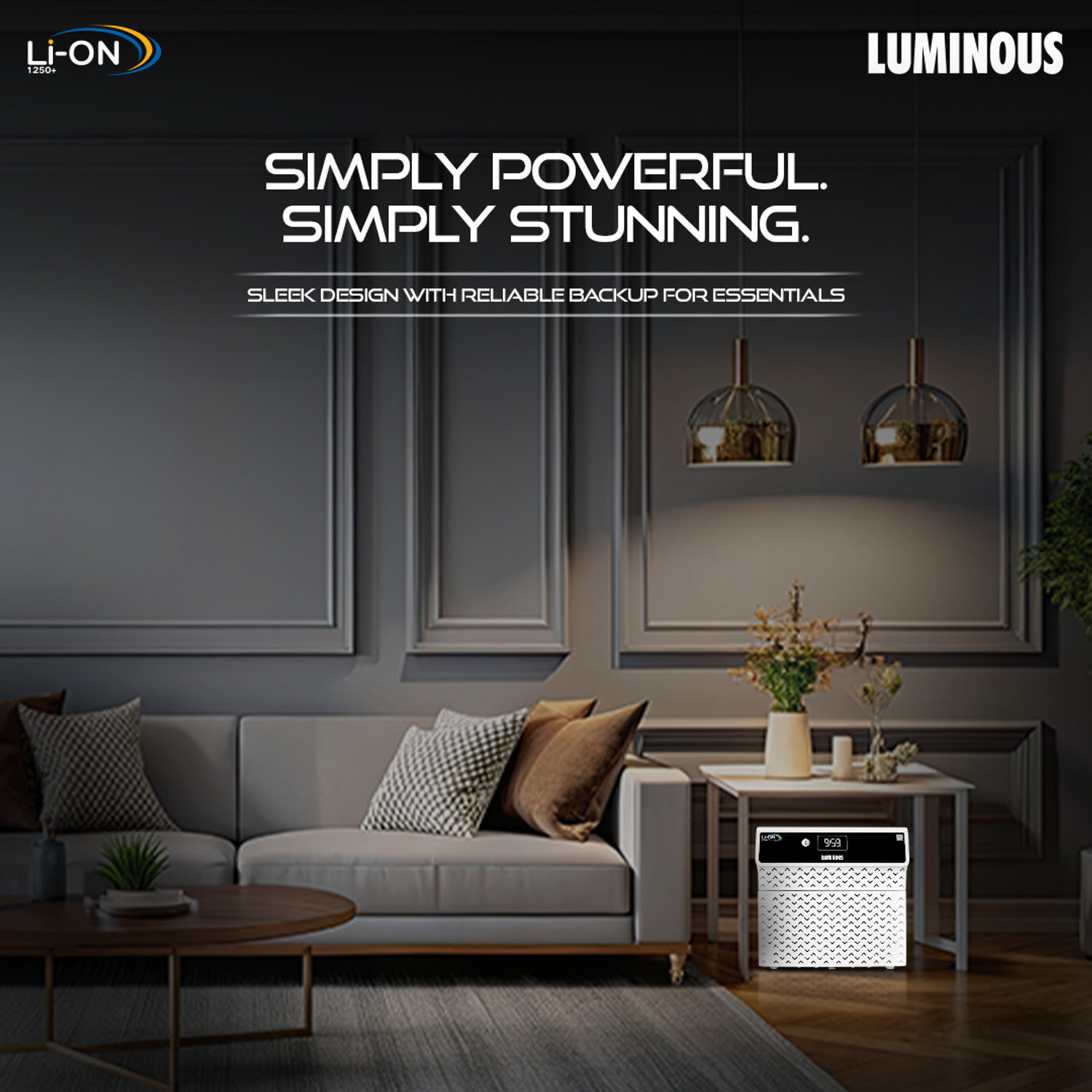 Image of LUMINOUS Li-On 1250 1250 /12.8V with 60 Months Warranty Pure Sine Wave Inverter