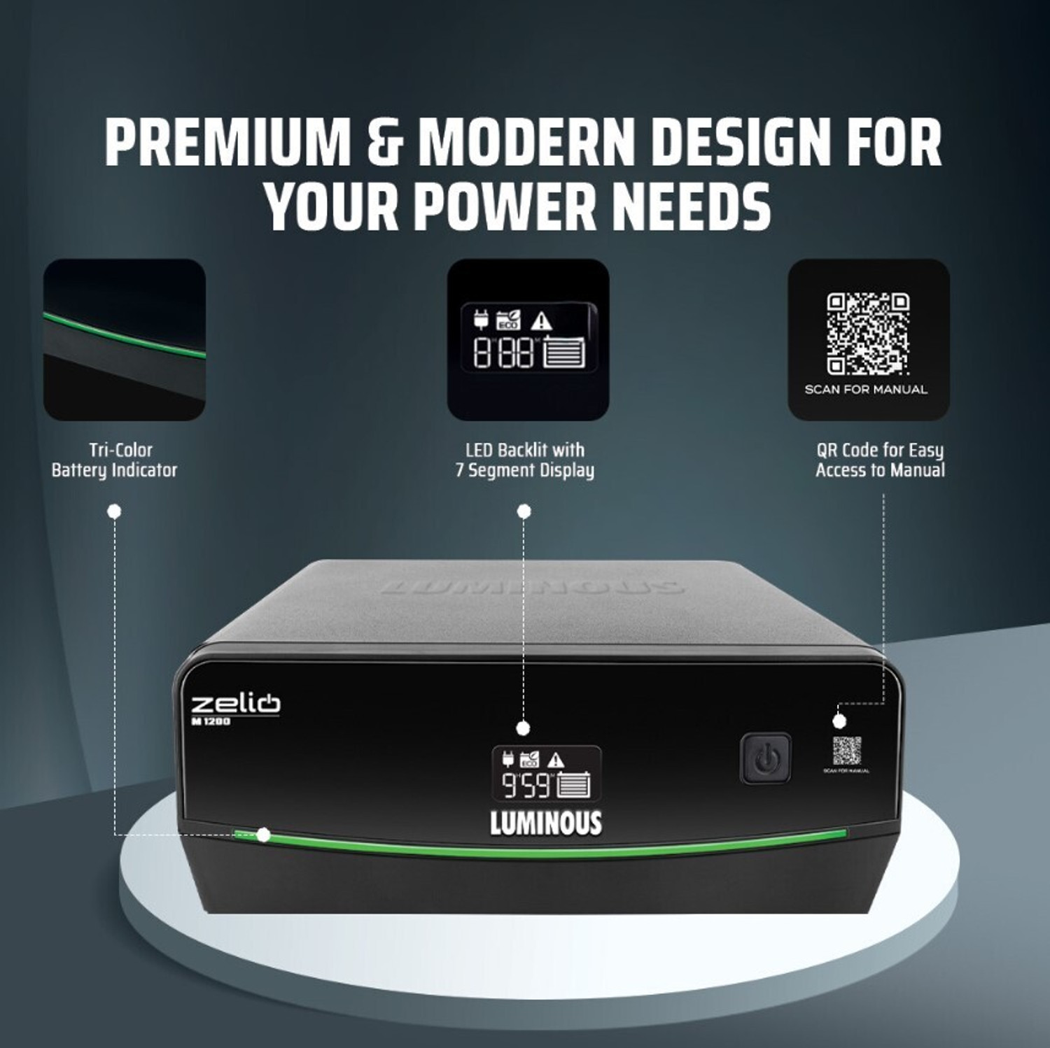 Image of LUMINOUS Zelio M 1200 with 3 Year Warranty Pure Sine Wave Inverter