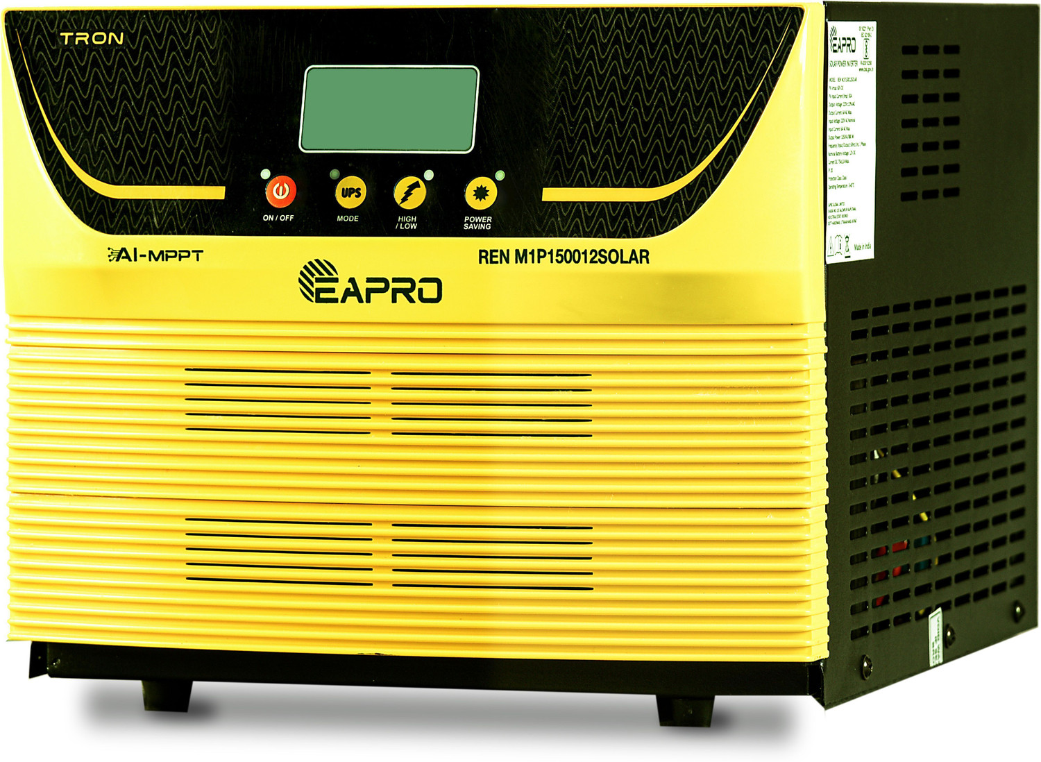 Image of eapro 1500 AI MPPT, 12V Single Battery Support, 1200W Solar Panel Support REN M1P150012SOLAR with 30 Months Warranty Solar Compatible Pure Sine Wave Inverter
