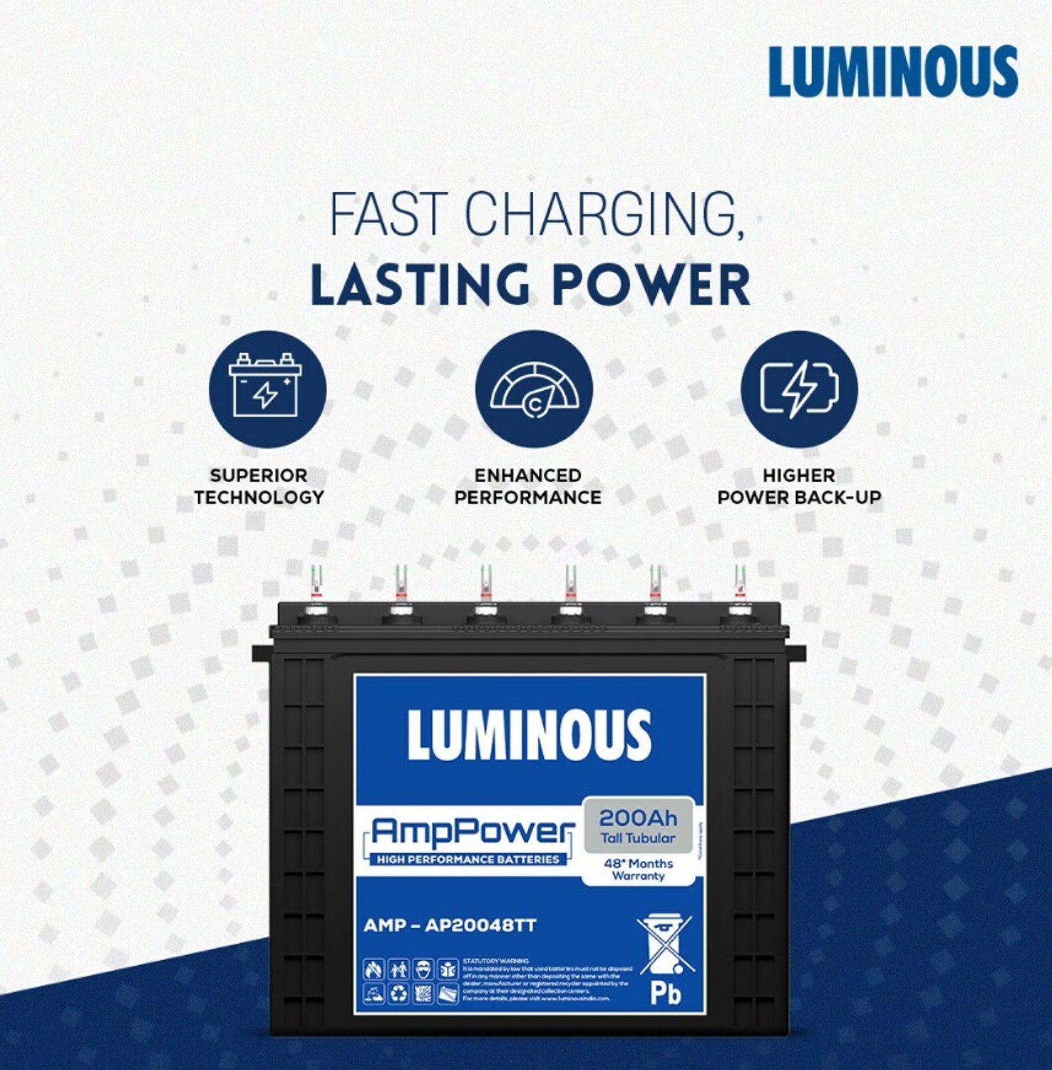 Image of LUMINOUS Zelio 1100 + AMP-AP20048TT with 3 Year Warranty Pure Sine Wave Inverter