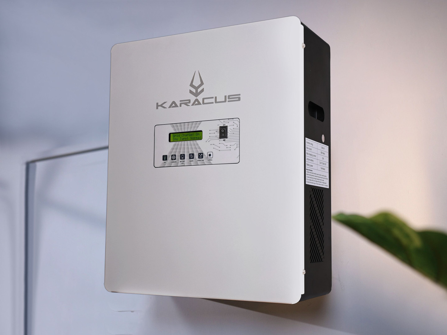 Image of karacus with A+ Grade 15 Year Lithium Battery Life Lithium Home Inverter 1000VA Wall Mounted A+ Grade 1344Wh Battery with 5 Year Warranty Pure Sine Wave Inverter