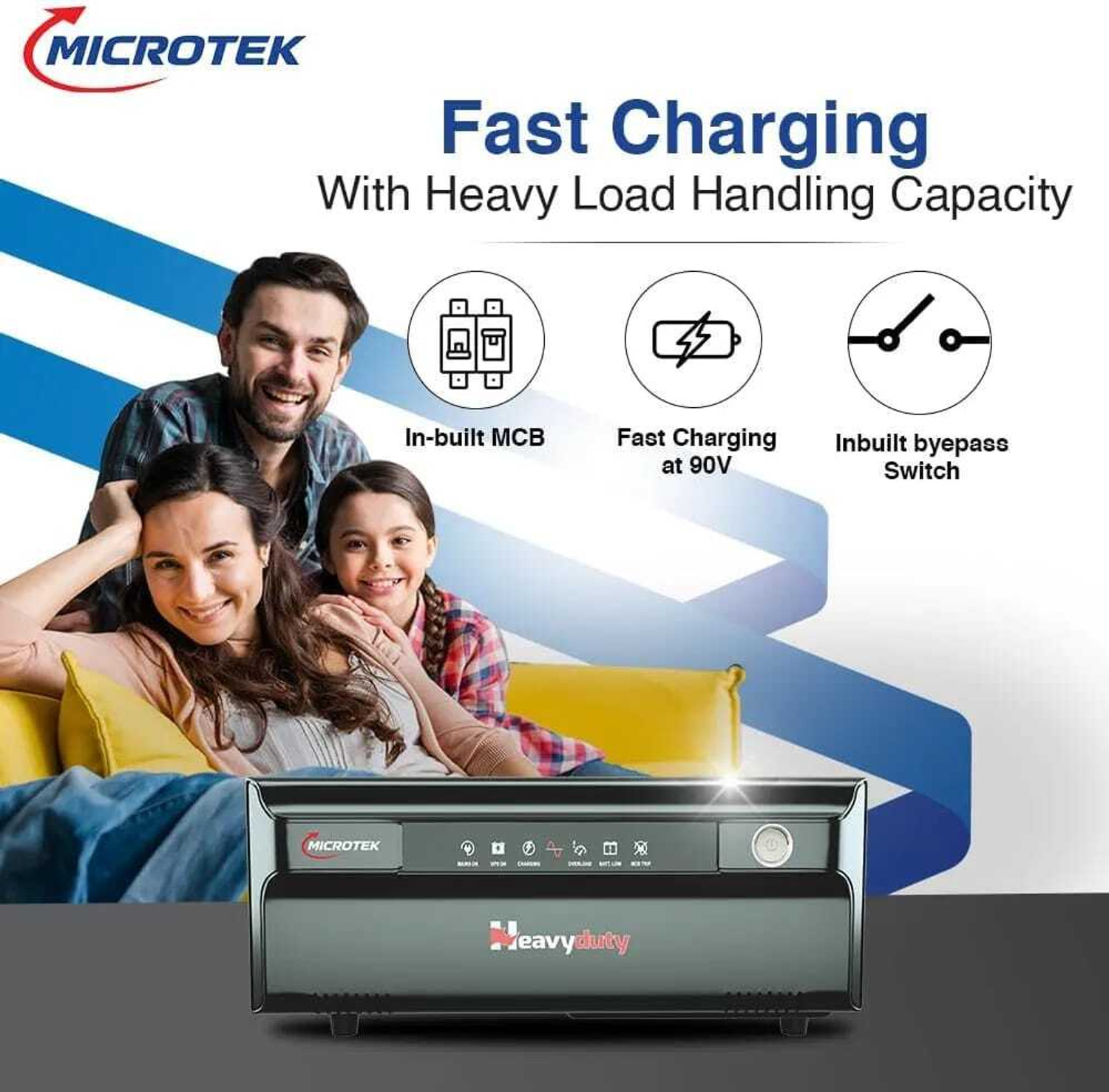 Image of Microtek UPS Heavy Duty vturbo 1550 12v Heavy Duty VTurbo 1150DG with 3 Year Warranty Modified Sine Wave Inverter