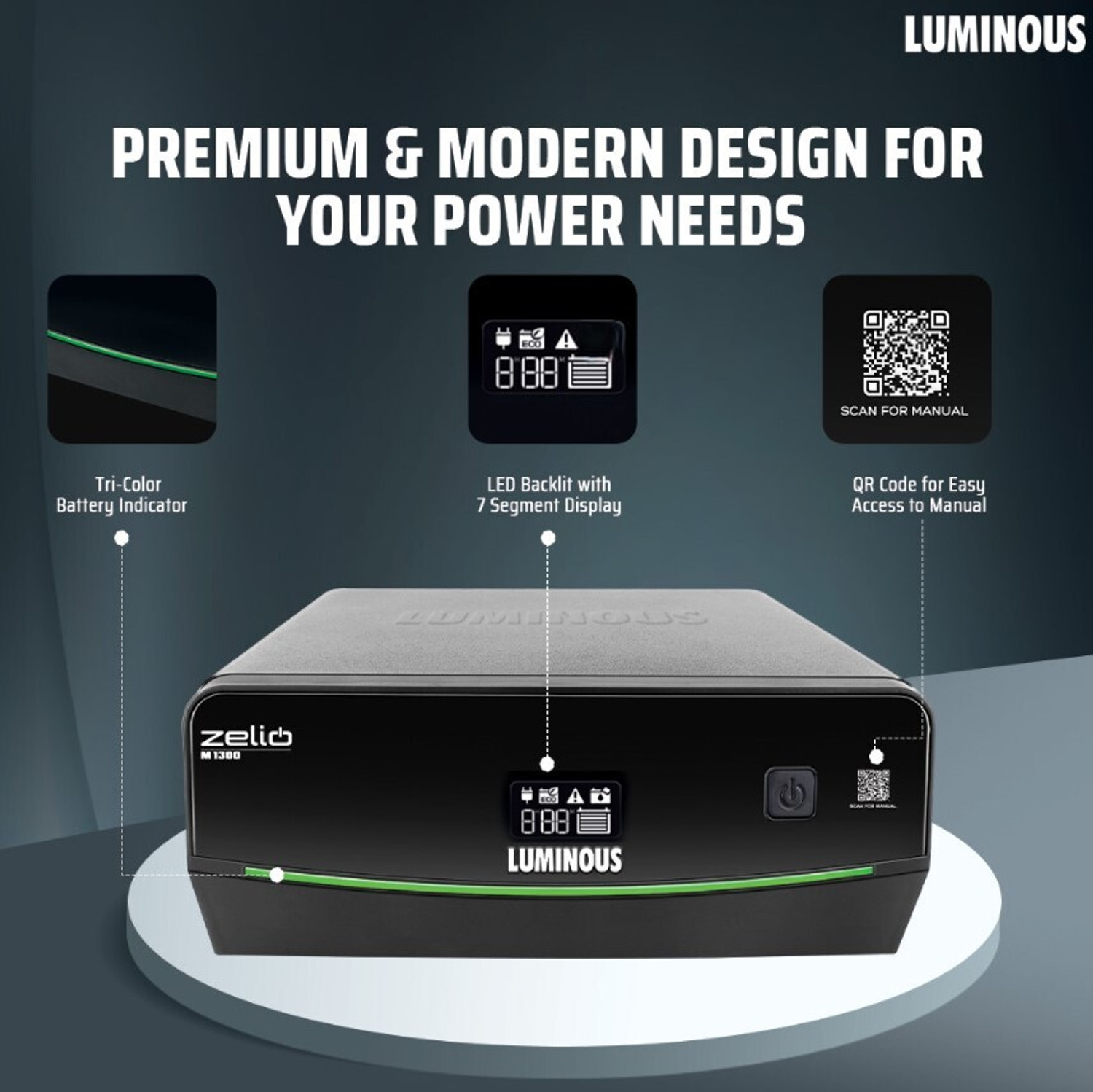Image of LUMINOUS Zelio M 1300 with 3 Year Warranty Pure Sine Wave Inverter