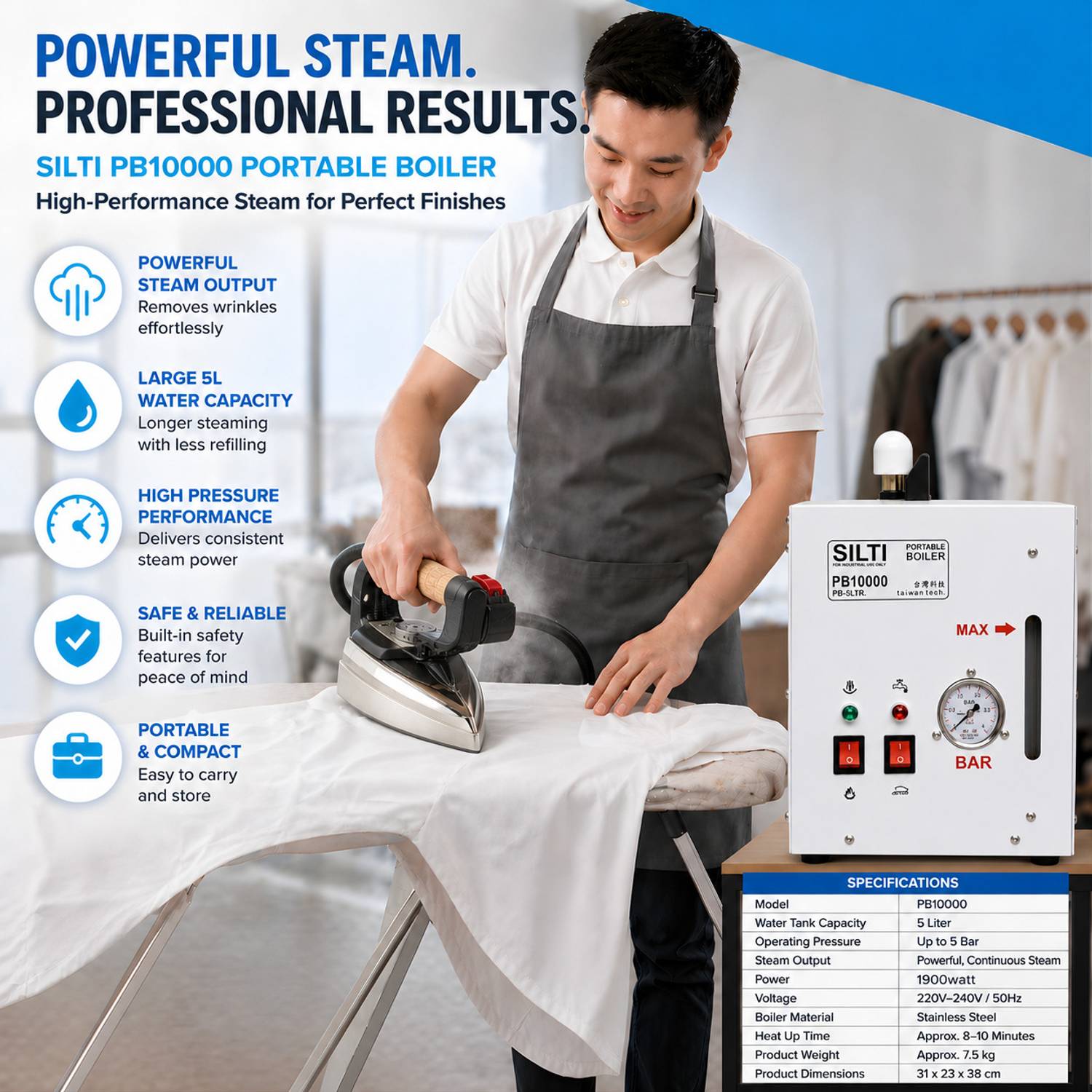 DELHI STEAM TRADERS 5L Portable Steam Boiler - Image 4