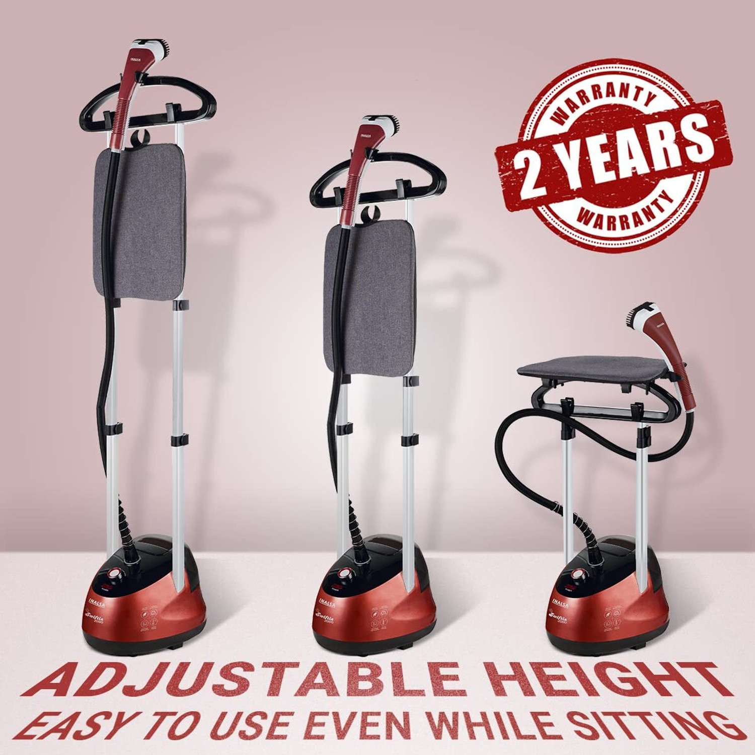 Image of Inalsa Swiftix 2000, 2000W, Standing Garment Steamer 2000 W Garment Steamer