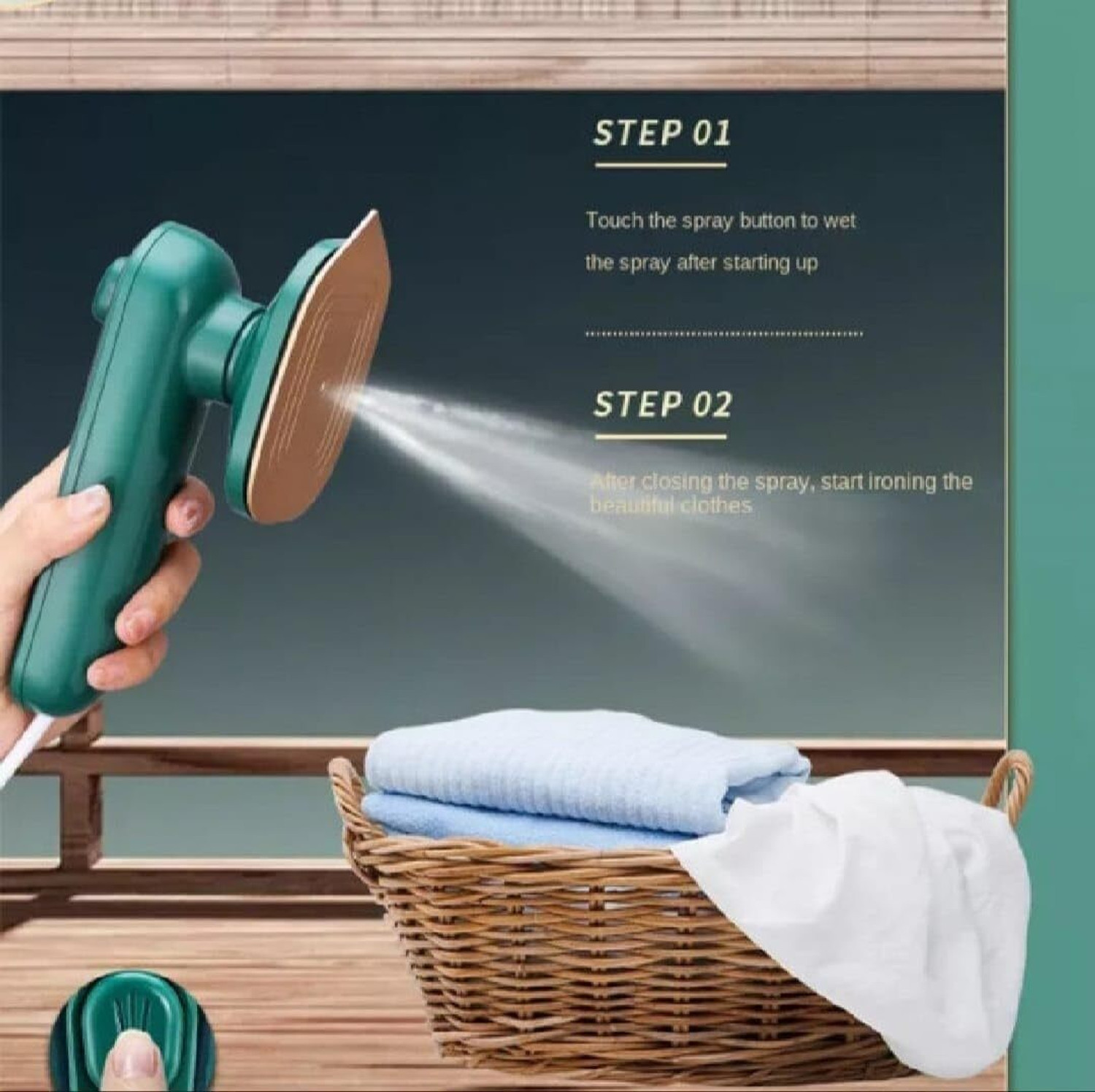 Image of PRIVATECAVE Portable Handheld Steam Iron for Clothes | Mini Travel Garment Steamer 420 W Garment Steamer