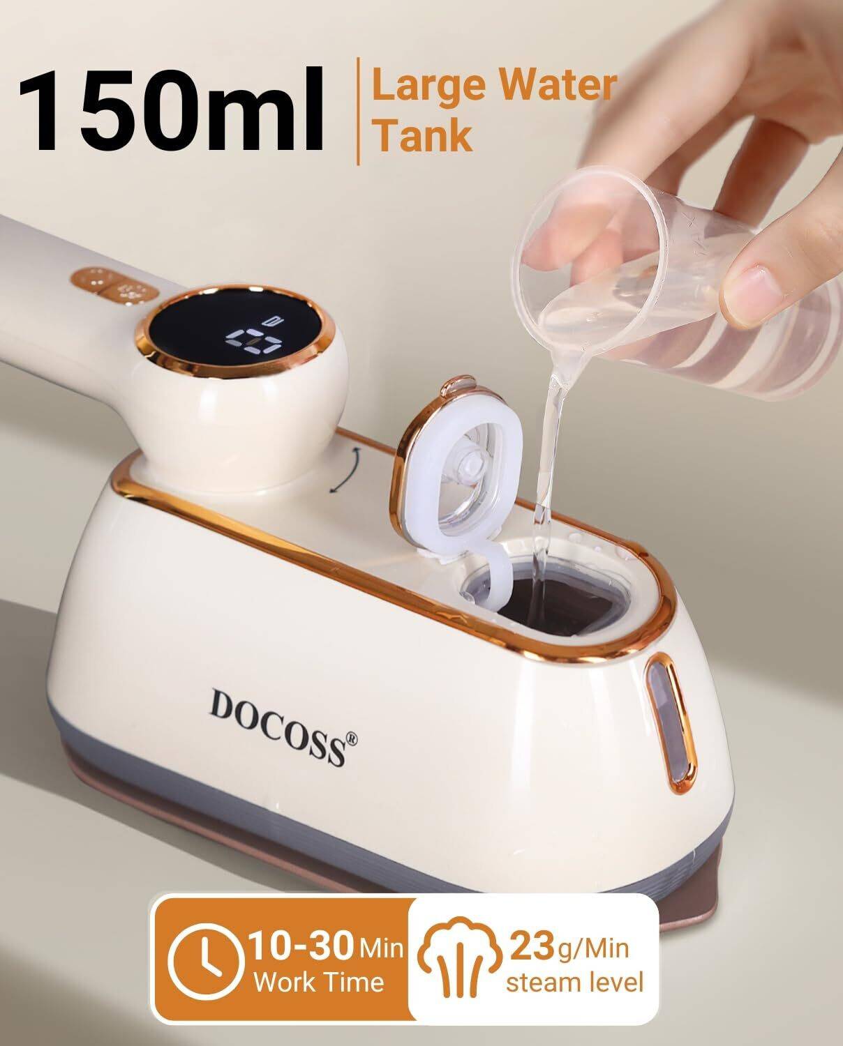 DOCOSS 1500W Portable Steam Iron - Image 2