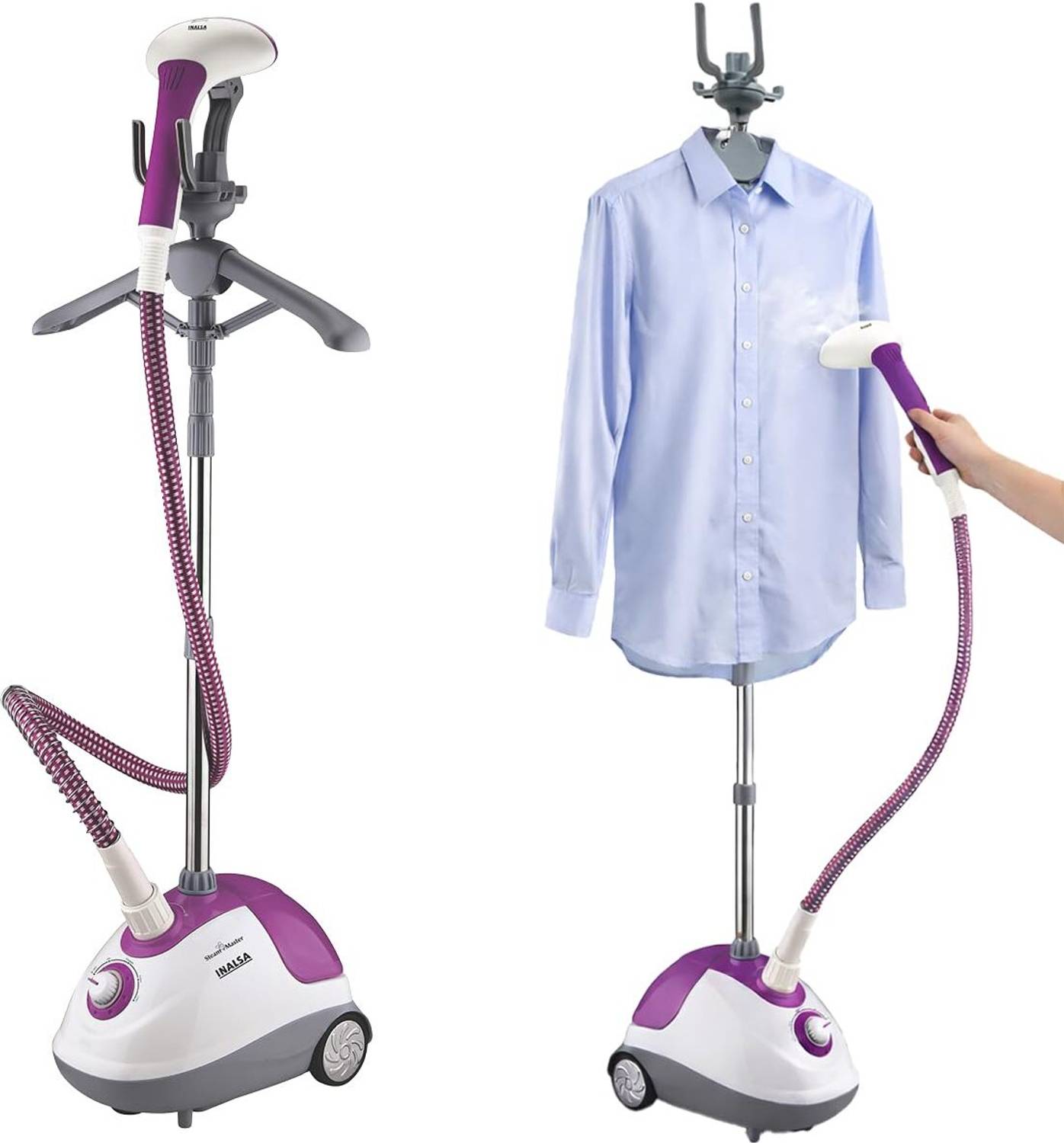 Inalsa Steam Master 1700 W Garment Steamer (White,Purple)