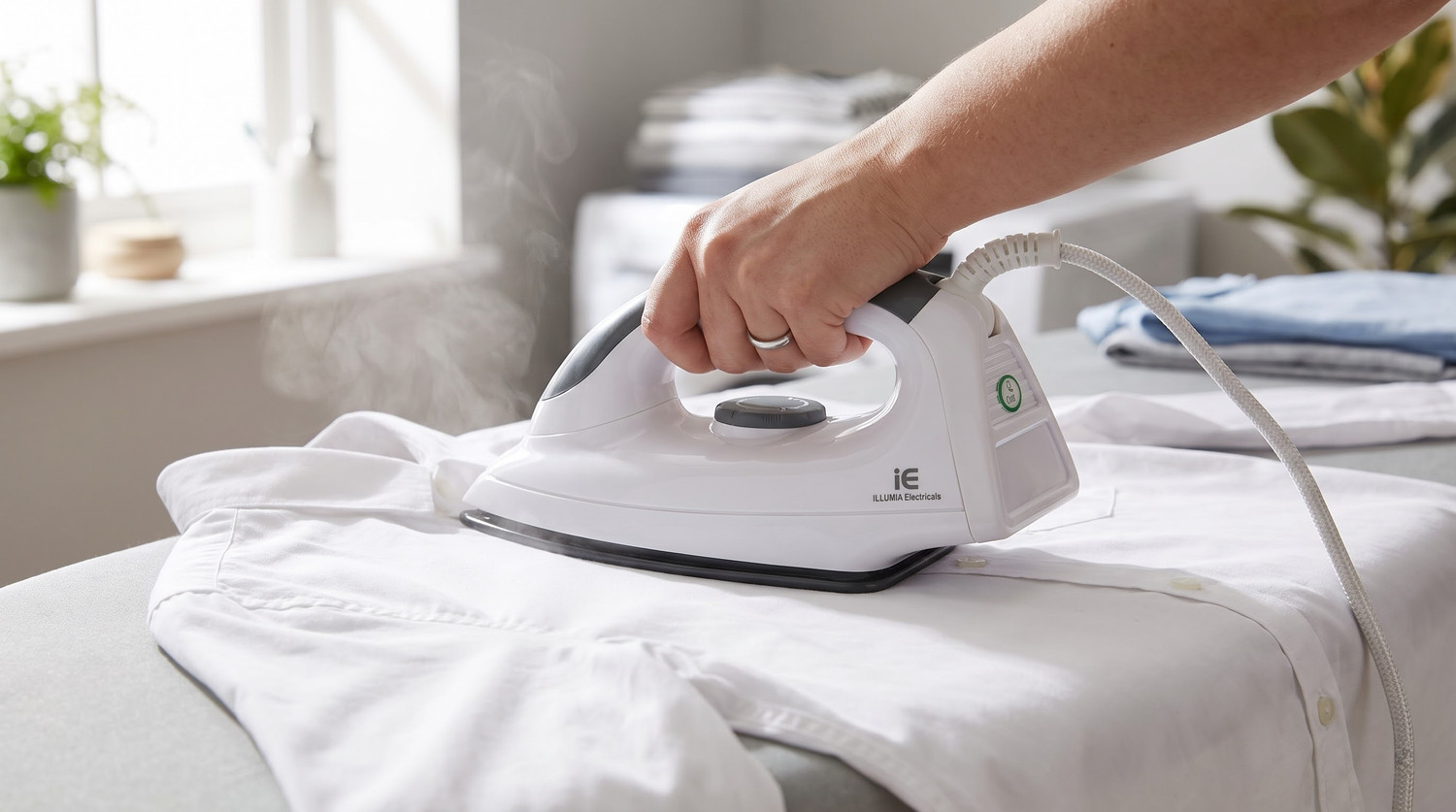 Image of ELECTRICALS ILLUMIA Elite Teflon Coated Soleplate Adjustable Temperature Control 1000 W Dry Iron