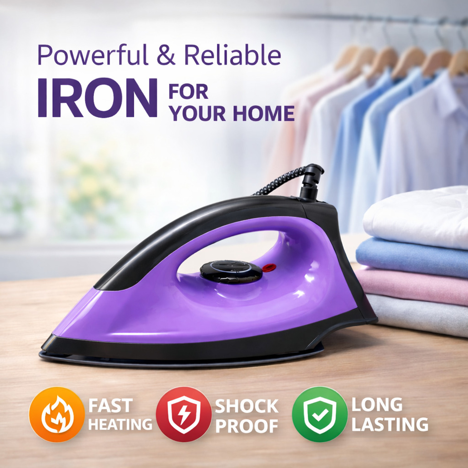 Image of OSLON Heavy Iron Press Purple 1000 W Dry Iron (Purple)
