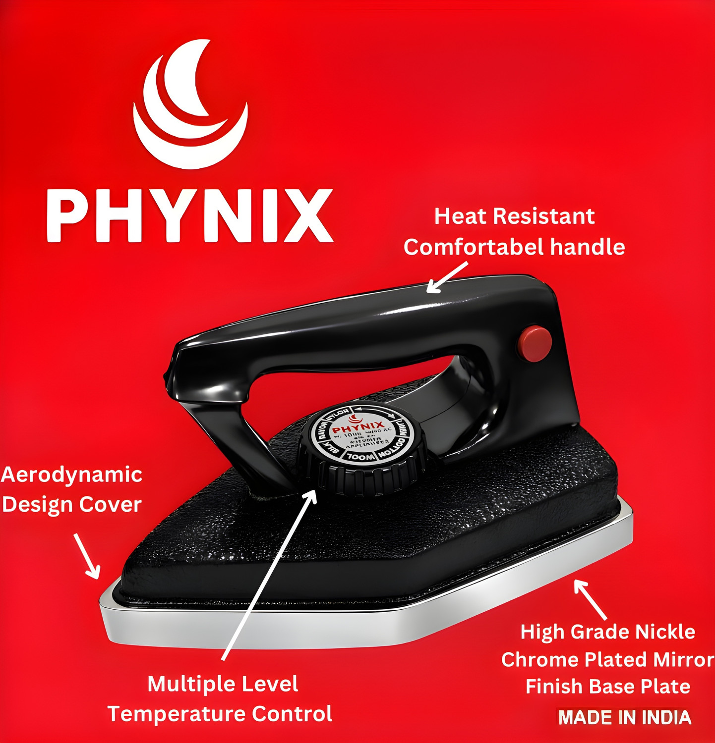 Image of Phynix 3 KG Heavy Weight Automatic Laundry Press Box Designed for Home & Drycleaners 1000 W Dry Iron