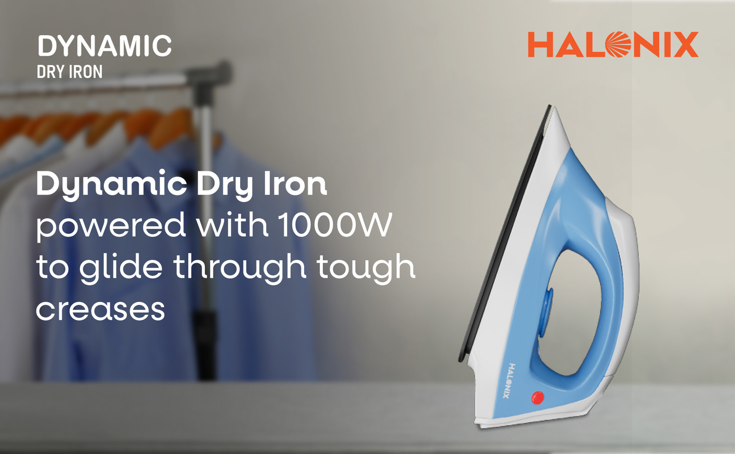 Image of HALONIX Dynamic 1000W DRY IRON 1000 W Dry Iron (Blue)